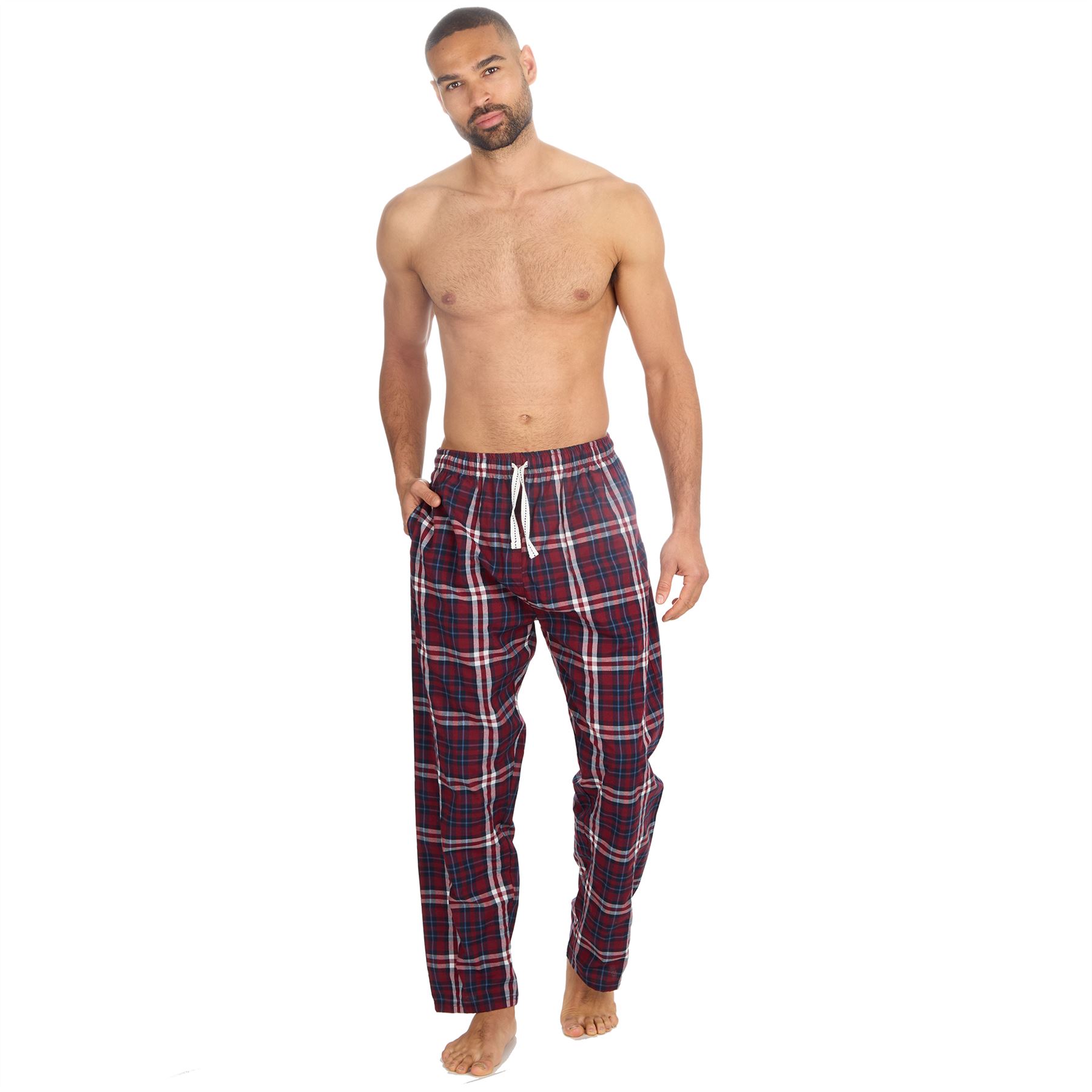 Woven Lounge Pants Mens Lightweight Woven Pyjama Bottoms PJs Nightwear - Picture 7 of 39
