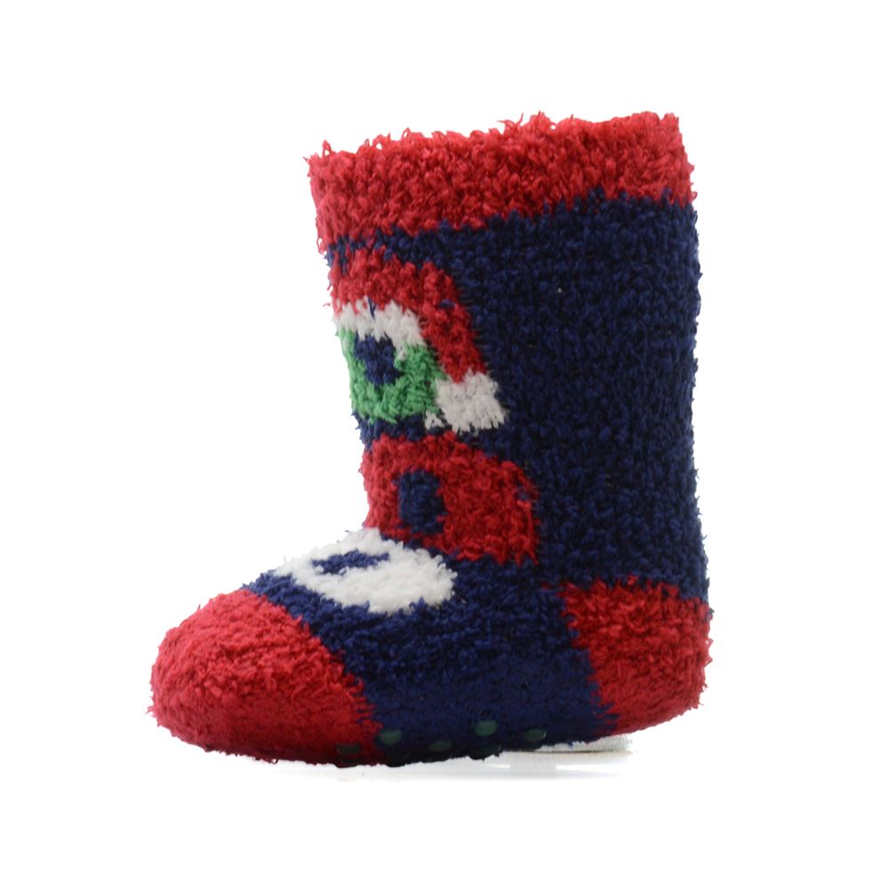 Christmas Cosy Socks Babies Kids Fluffy Festive Bed Slipper Sock Grips (3 Pairs) - Picture 3 of 13