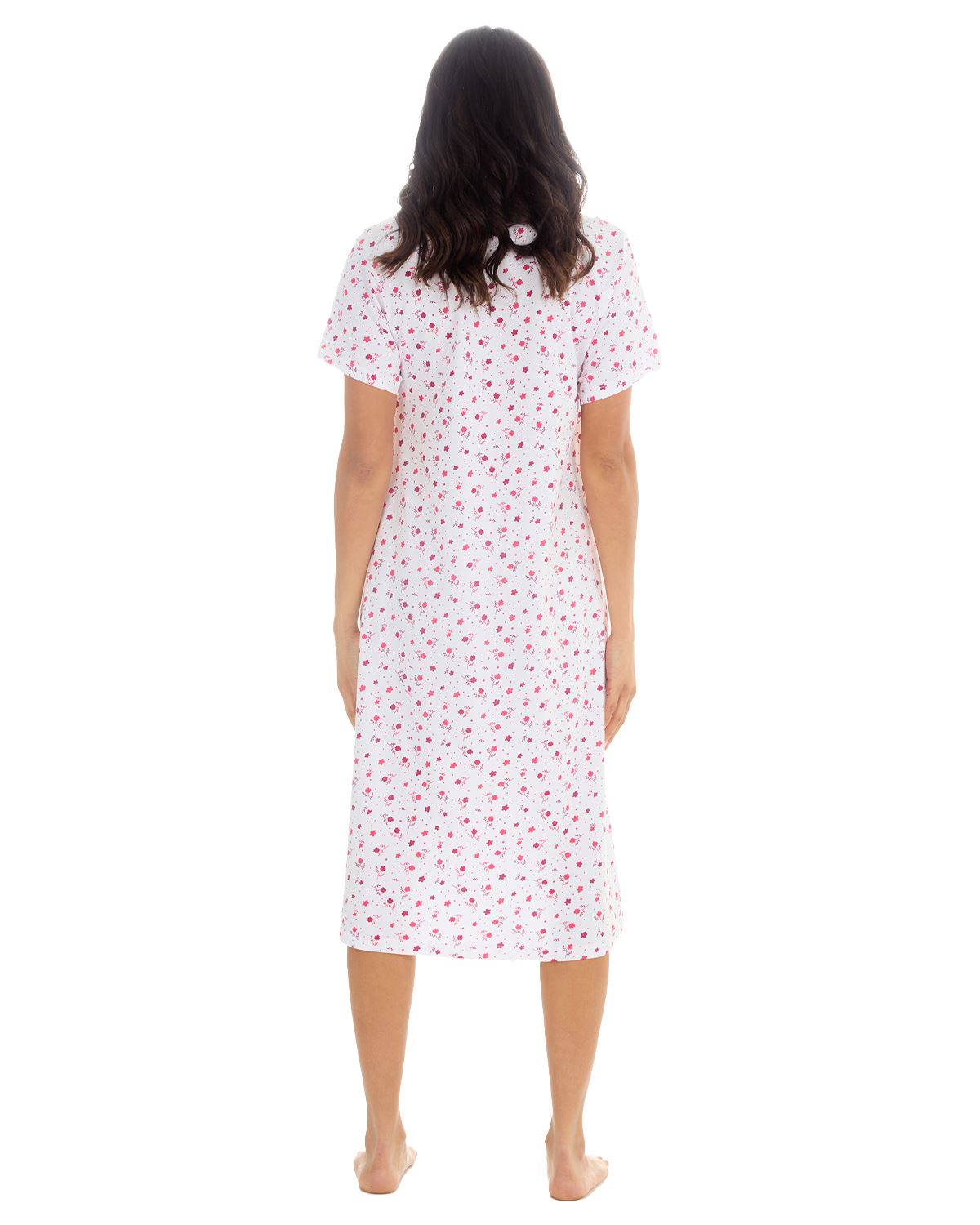 Cottonique Jersey Nightie Ladies 100% Cotton Soft Short Sleeve Nightdress - Picture 4 of 29