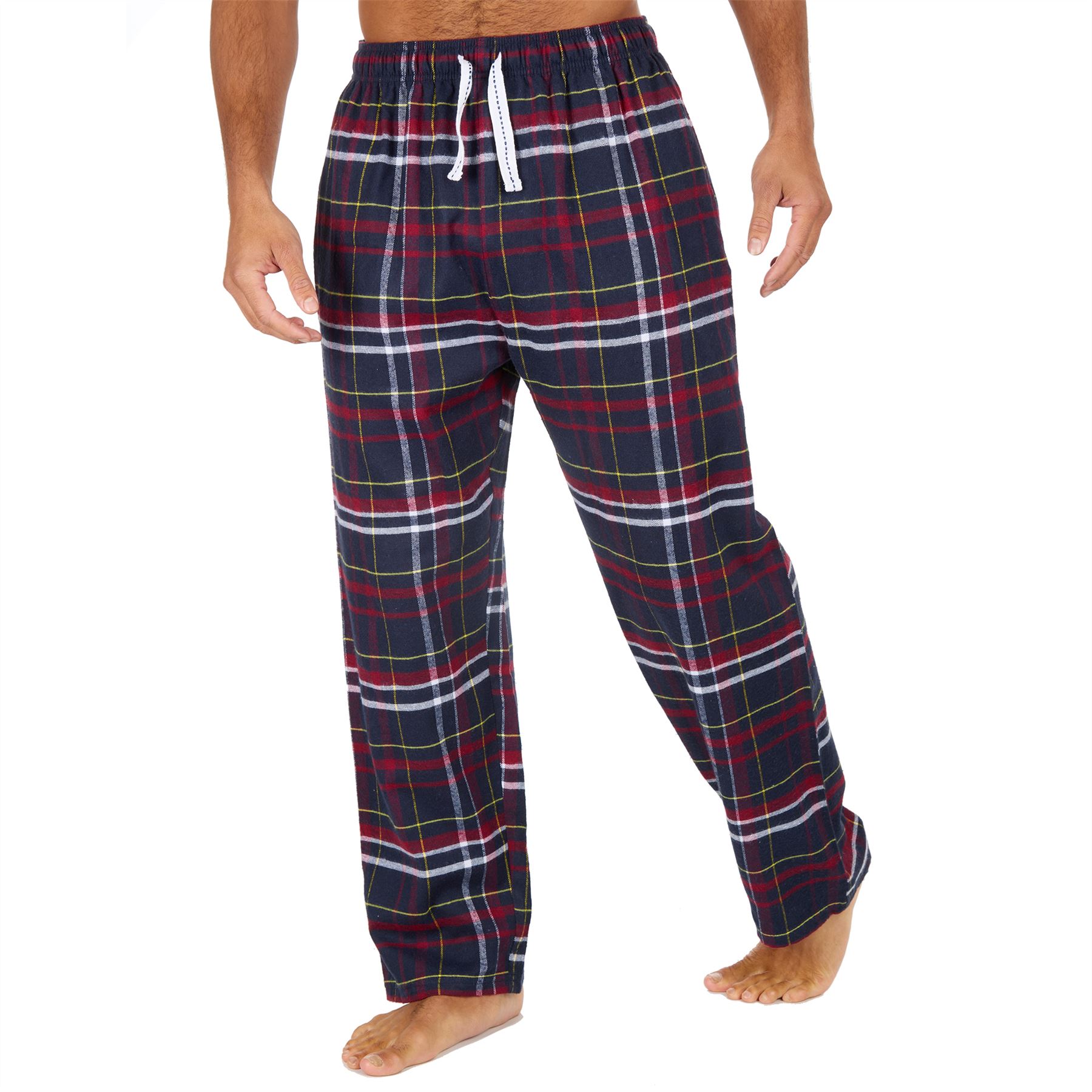 Mens Brushed Cotton Lounge Pants Soft Flannel Check PJs Pyjama Bottoms - Picture 11 of 23