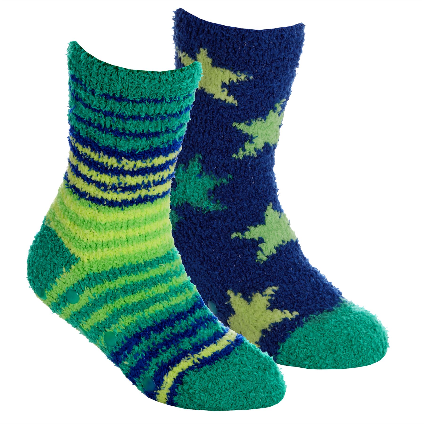 Babies Kids Fluffy Socks Cosy Warm Fuzzy Slipper Bed Sock with Grips (4 Pairs) - Picture 56 of 74