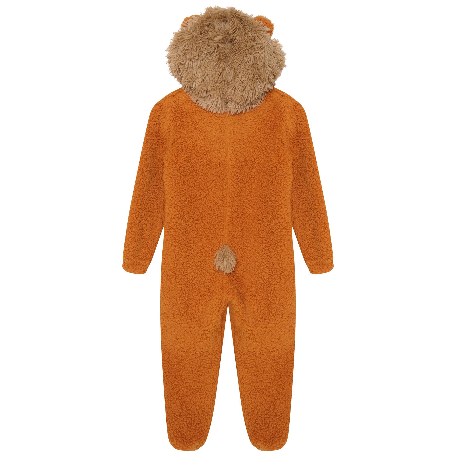 Kids Novelty Animal 1Onezie Soft Coral Fleece 3D All in One Sleepsuit with Hood - Picture 46 of 88