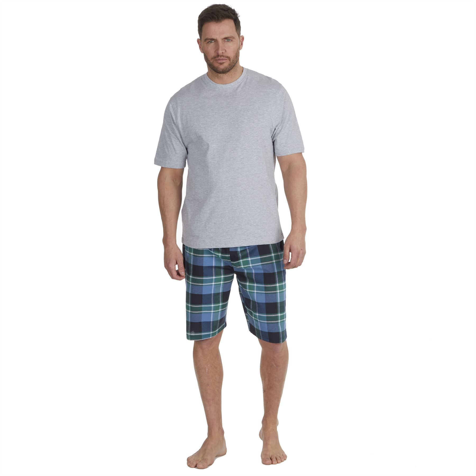 Mens Short Pyjamas Jersey Cotton Short Sleeve Pyjama Set Loose Nightwear PJs - Picture 16 of 46