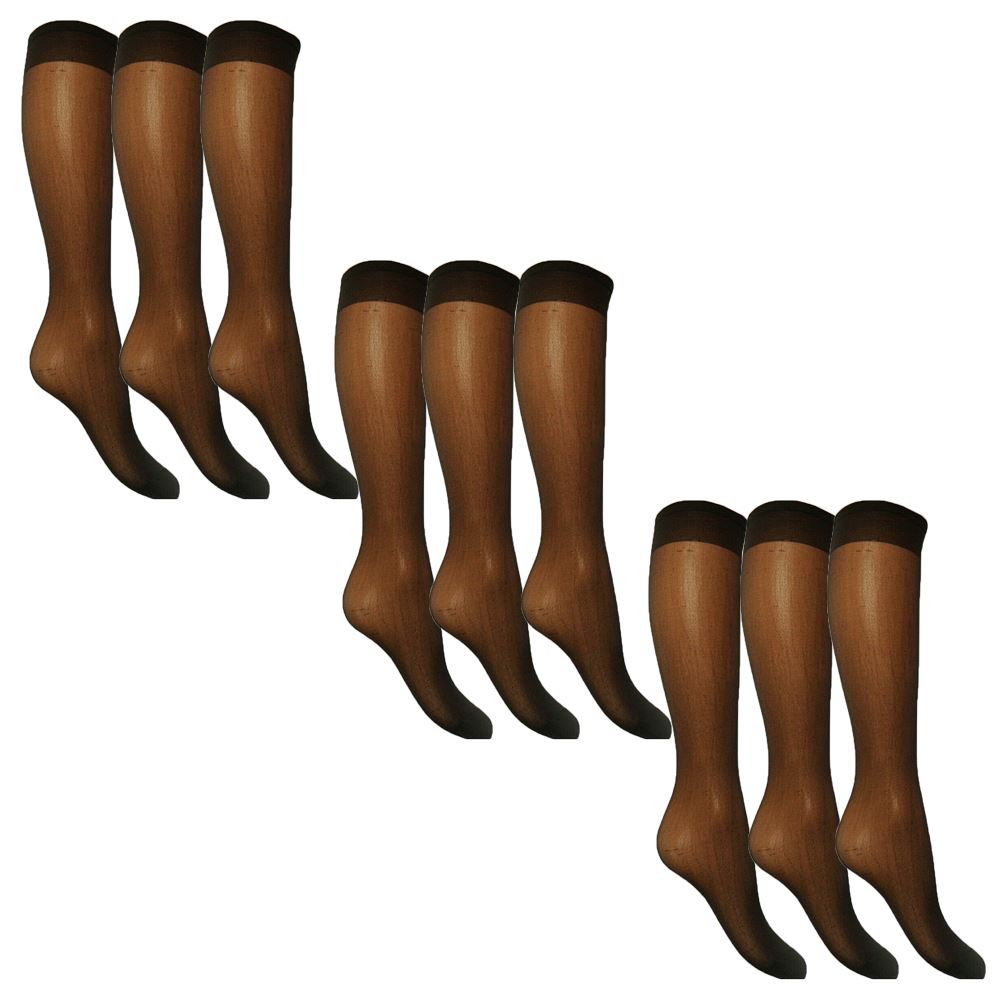 Sheer Knee High Pop Socks Ladies Comfort Top 15 Denier Sock (6 or 9