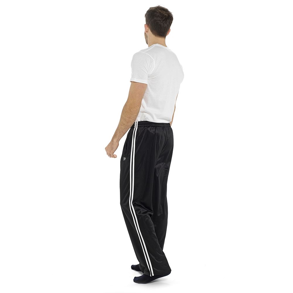 Pantaloni da jogging uomo adulti casual righe laterali tempo libero gamba larga palestra - Foto 4 di 7