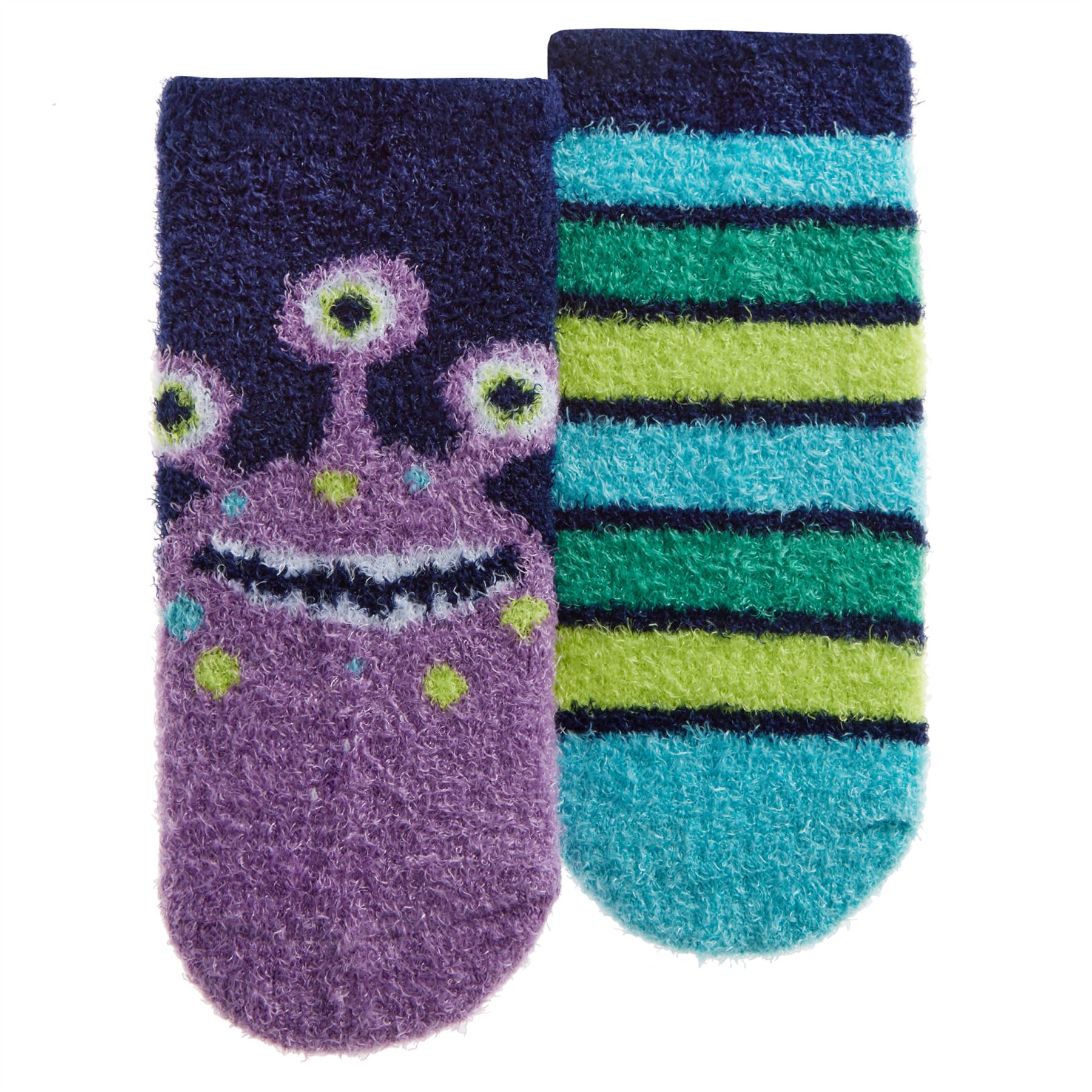 Babies Kids Fluffy Socks Cosy Warm Fuzzy Slipper Bed Sock with Grips (4 Pairs) - Picture 40 of 74