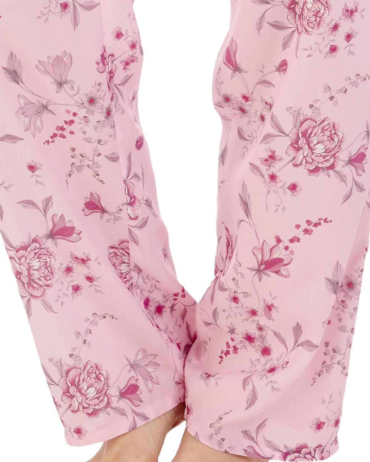 Gaspé Tailored Button Pyjamas Floral Woven Viscose Short Sleeve Night Pyjama Set - Picture 4 of 7