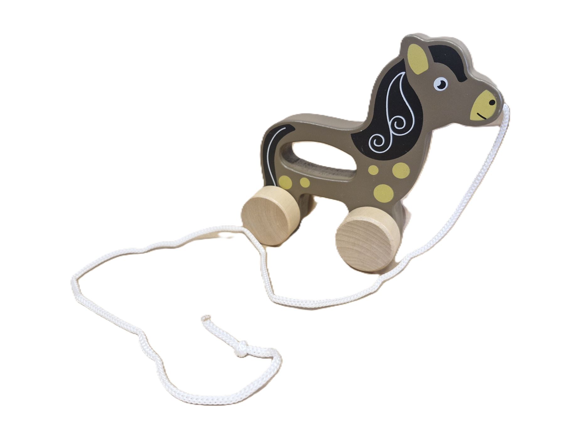Holz Nachzieh Tier Spielzeug Nilpferd Elefant Löwe Pferd Kleinkind Baby 12m + Geschenk - Bild 4 von 5