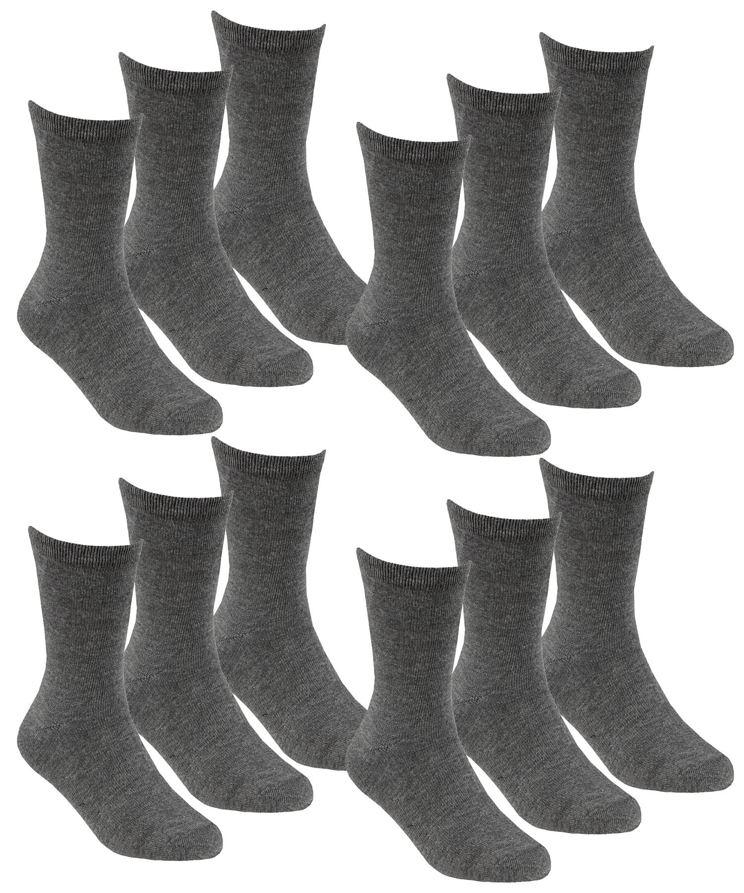Kids School Socks Boys Girls Cotton Rich Plain Ankle Crew Sock 6 or 12 Pairs - Picture 12 of 17