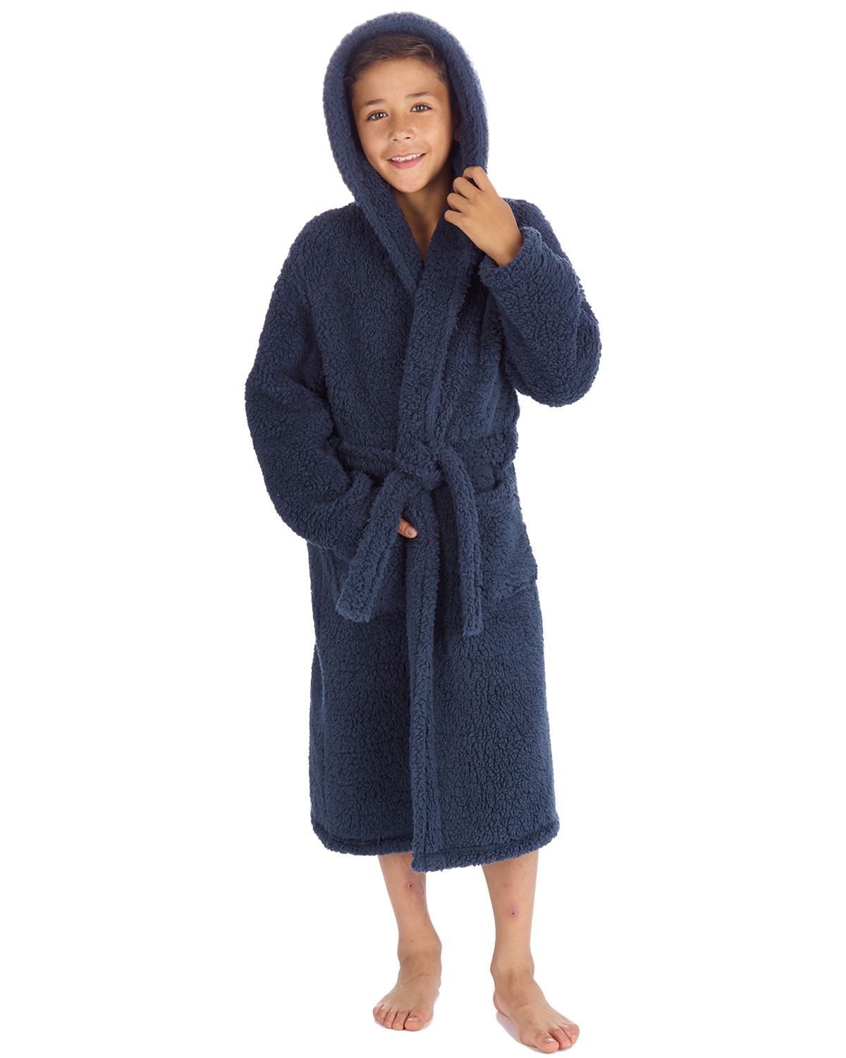 Accappatoio Borg per bambini Cargo Bay con cappuccio accappatoi accoglienti - Foto 12 di 17