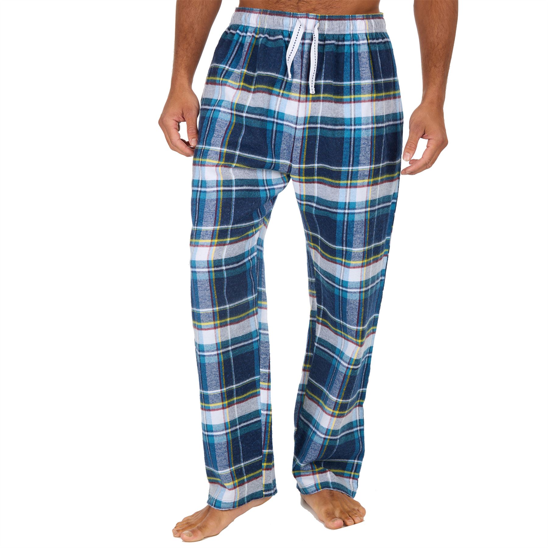 Mens Brushed Cotton Lounge Pants Soft Flannel Check PJs Pyjama Bottoms - Picture 22 of 23