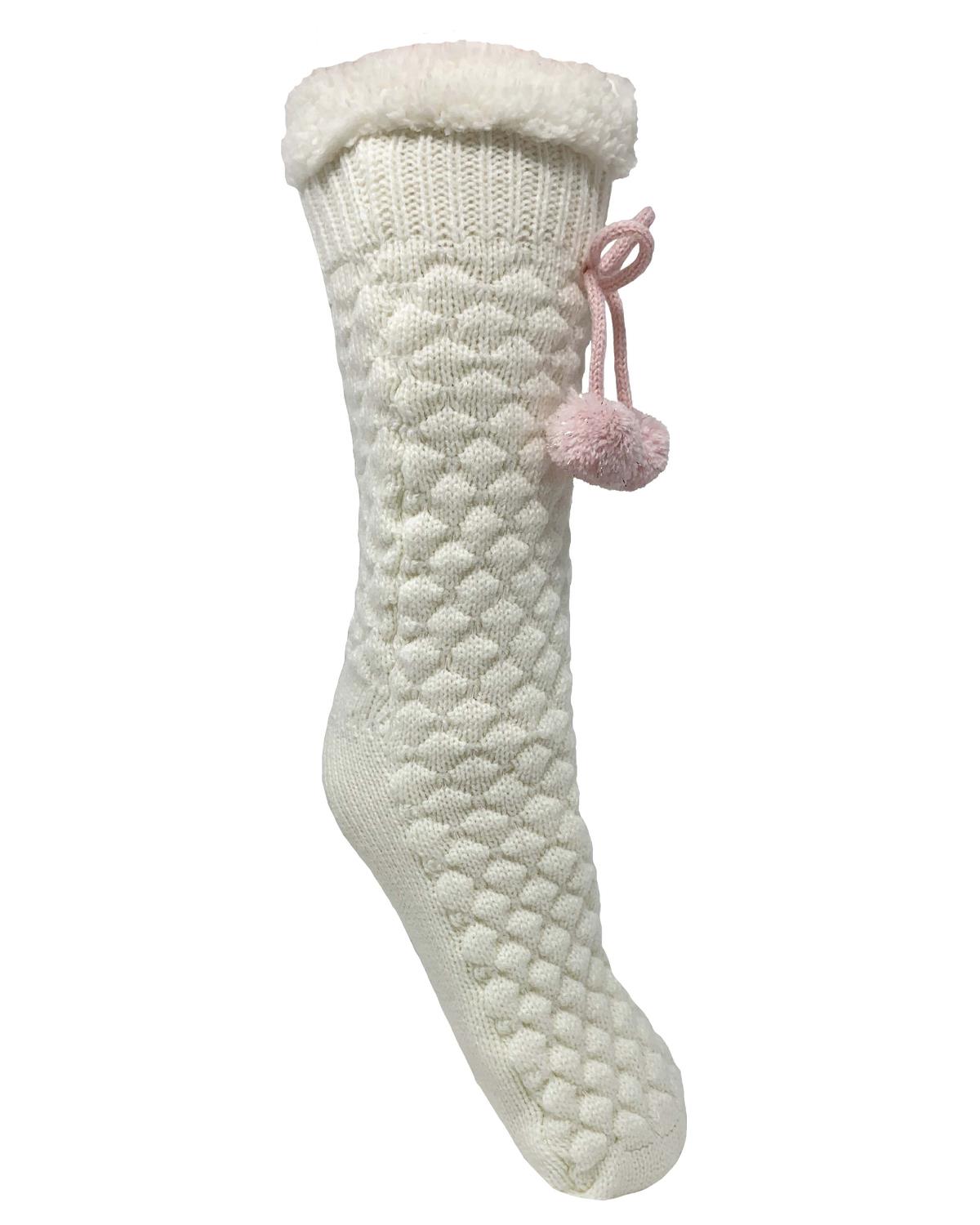 Bramble Lounge Slipper Socks Non-Slip Sherpa Lined Cosy Textured Sock - Picture 8 of 30