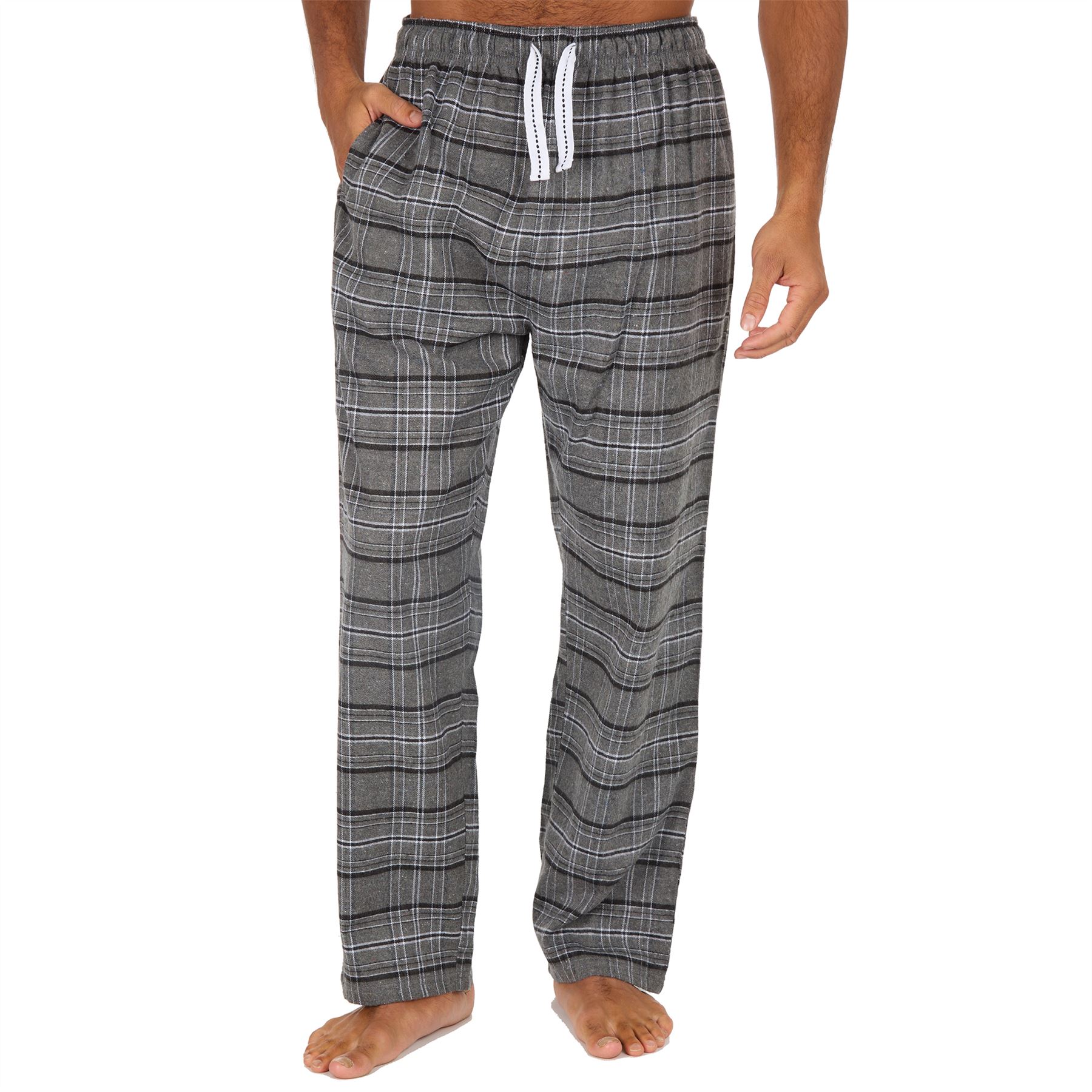 Mens Brushed Cotton Lounge Pants Soft Flannel Check PJs Pyjama Bottoms - Picture 17 of 23