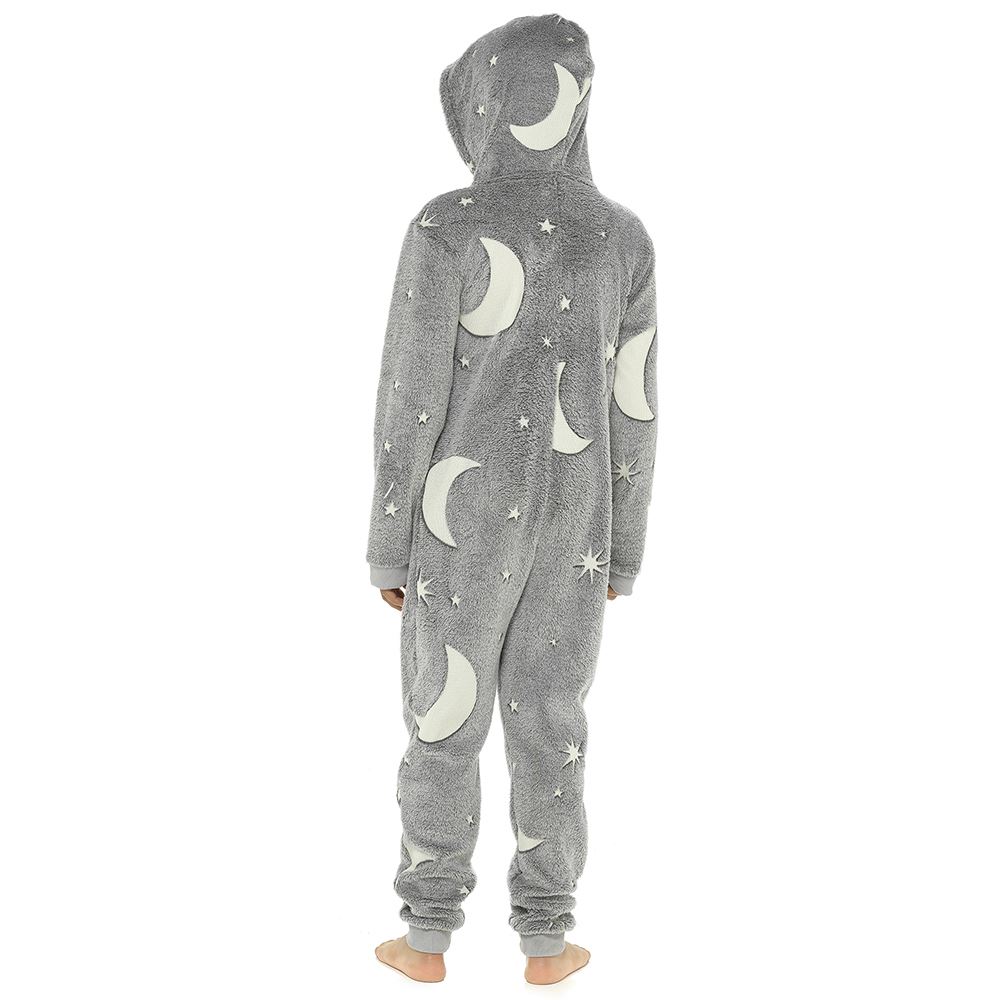 Glow In The Dark 1Onezie Kids Boys Girls Hooded All In One Zip Sleepsuit - Picture 16 of 22