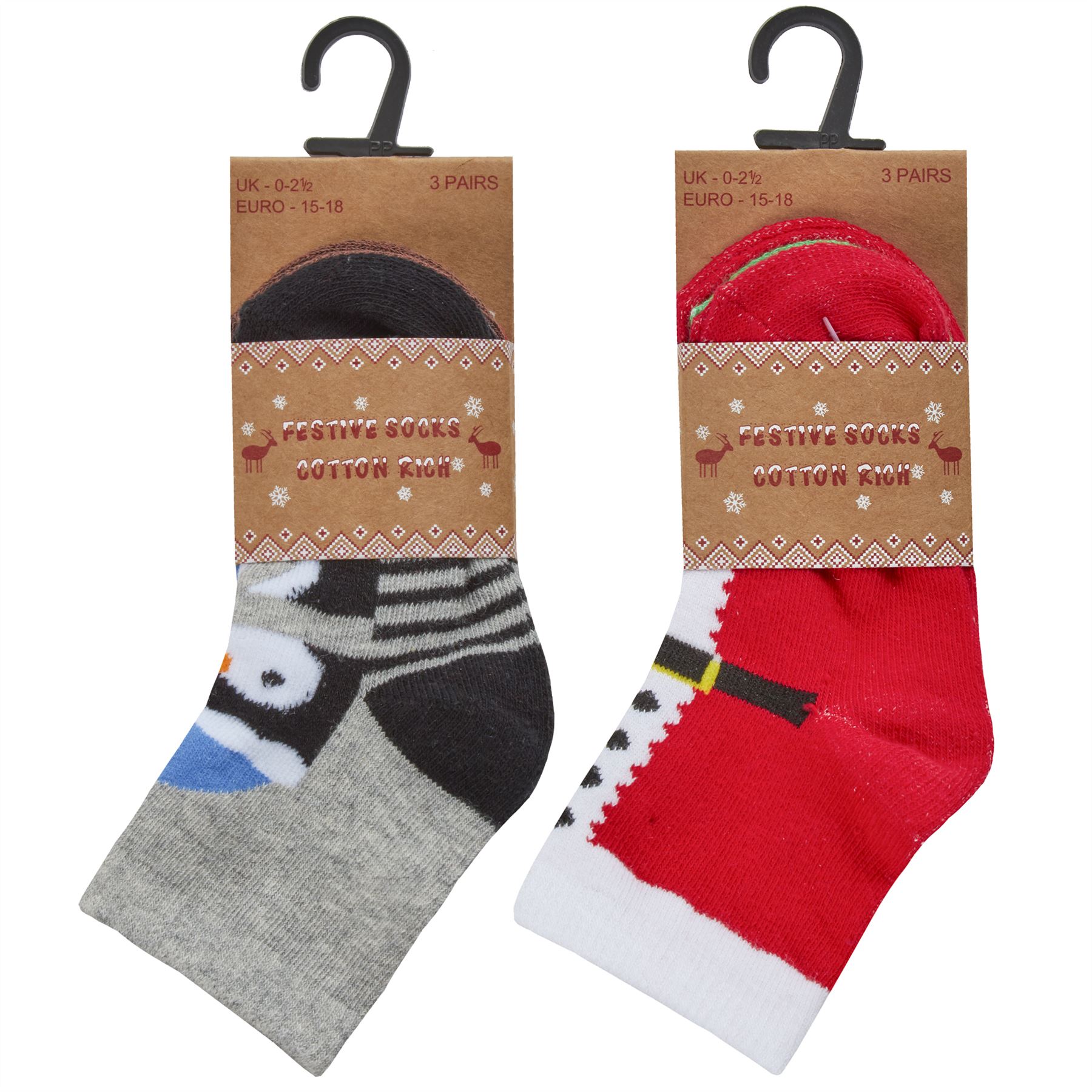 Family Christmas Socks Babies Kids Adults Cotton Rich Novelty Xmas Sock 6 Pair - Picture 3 of 35