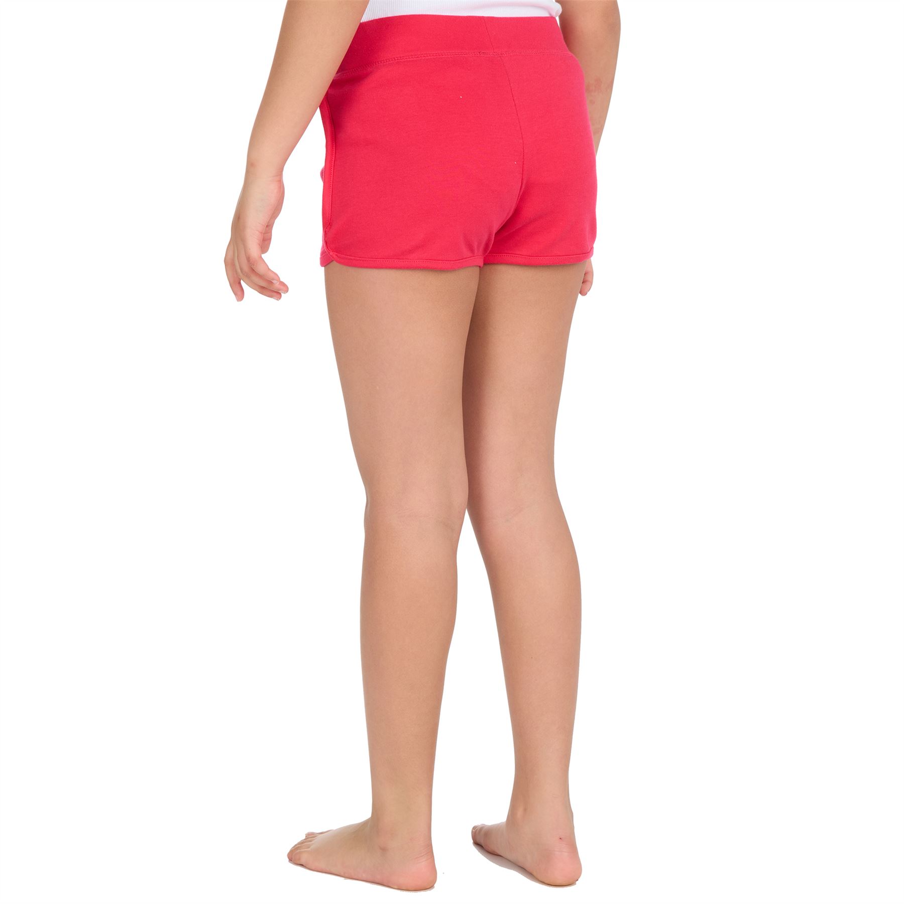 Girls Shorts 100% Jersey Cotton Casual Sports Style Holiday Gymnastic Summer - Picture 23 of 31