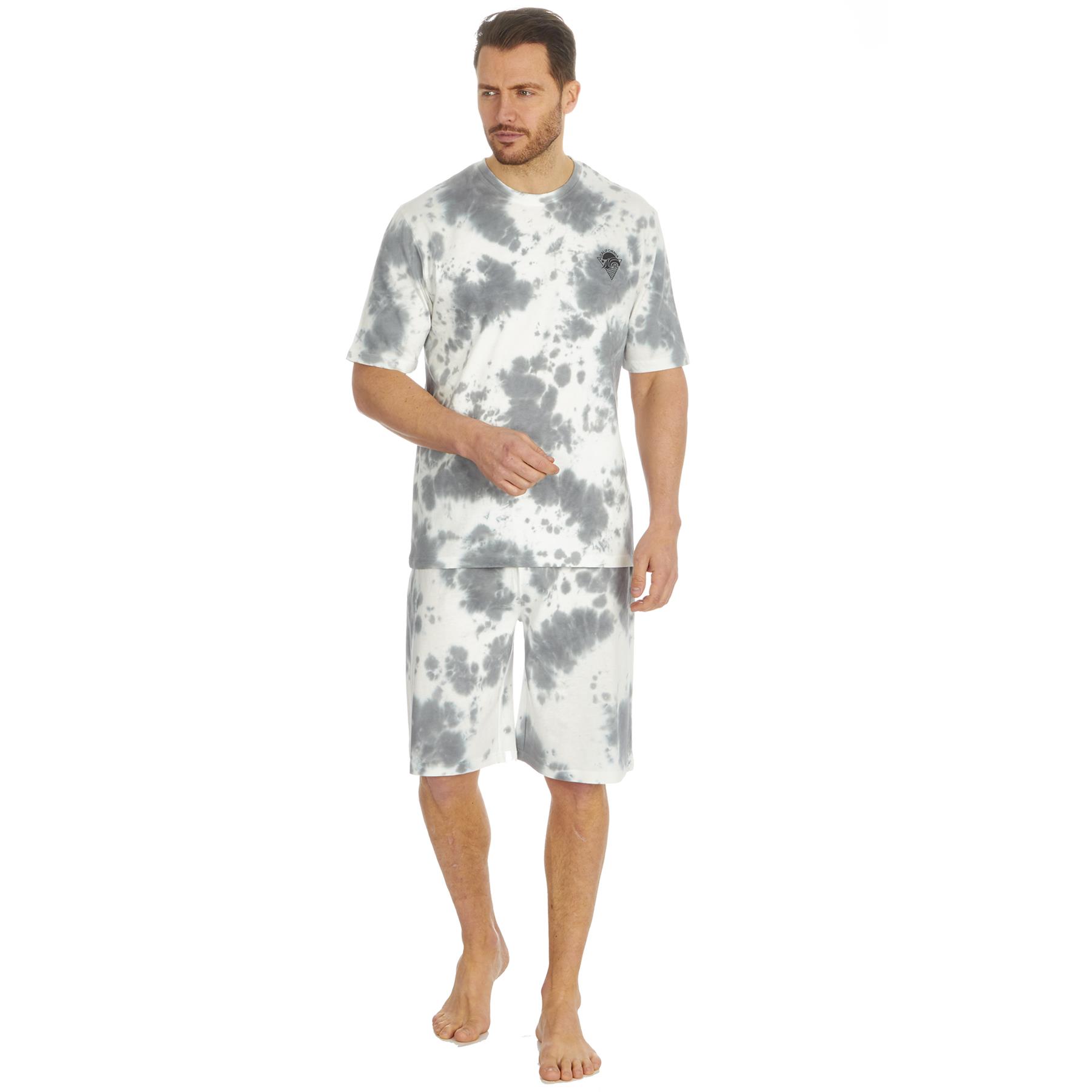 Mens Short Pyjamas Jersey Cotton Short Sleeve Pyjama Set Loose