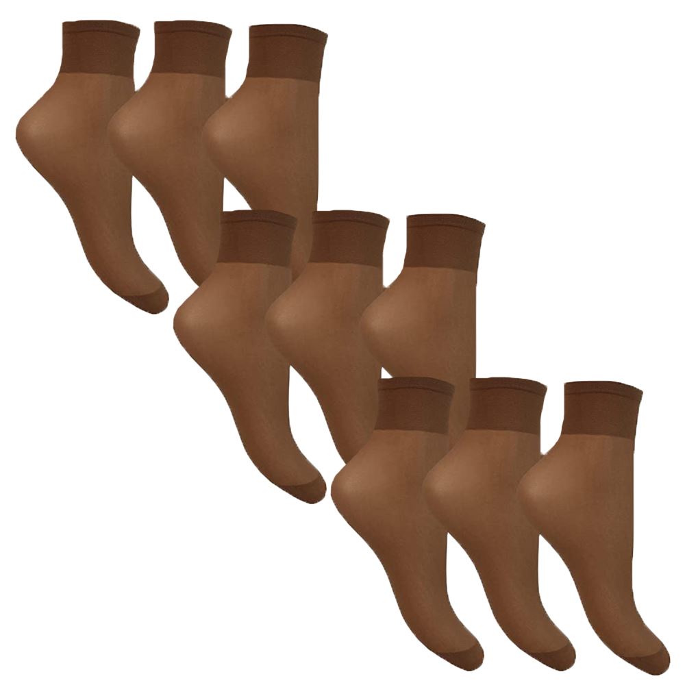 Joanna Gray Comfort Top Anklets 15 Denier Sheer Ankle Pop Sock Hosiery (9 PAIRS) - Picture 17 of 18