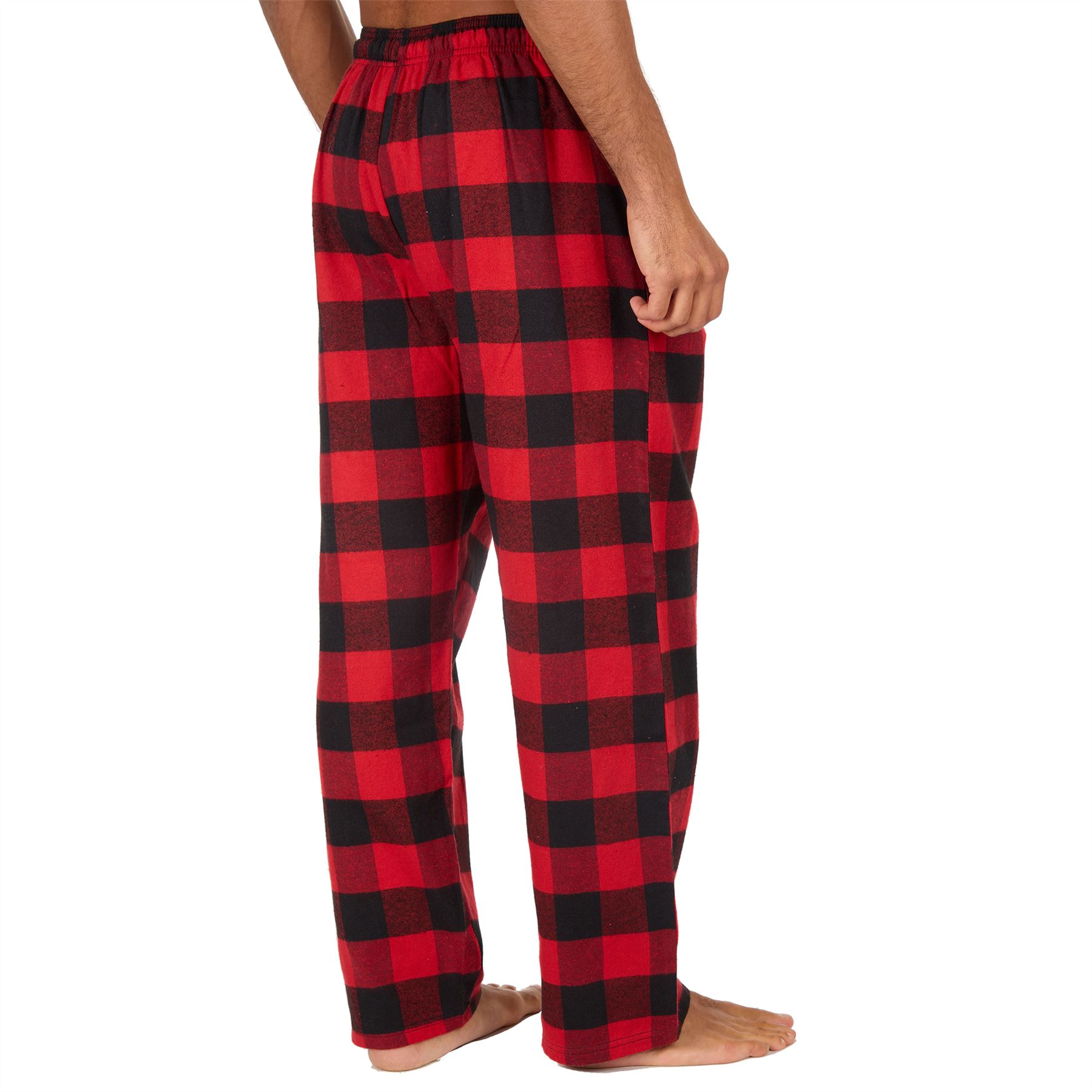 Mens Brushed Cotton Lounge Pants Soft Flannel Check PJs Pyjama Bottoms - Picture 4 of 23