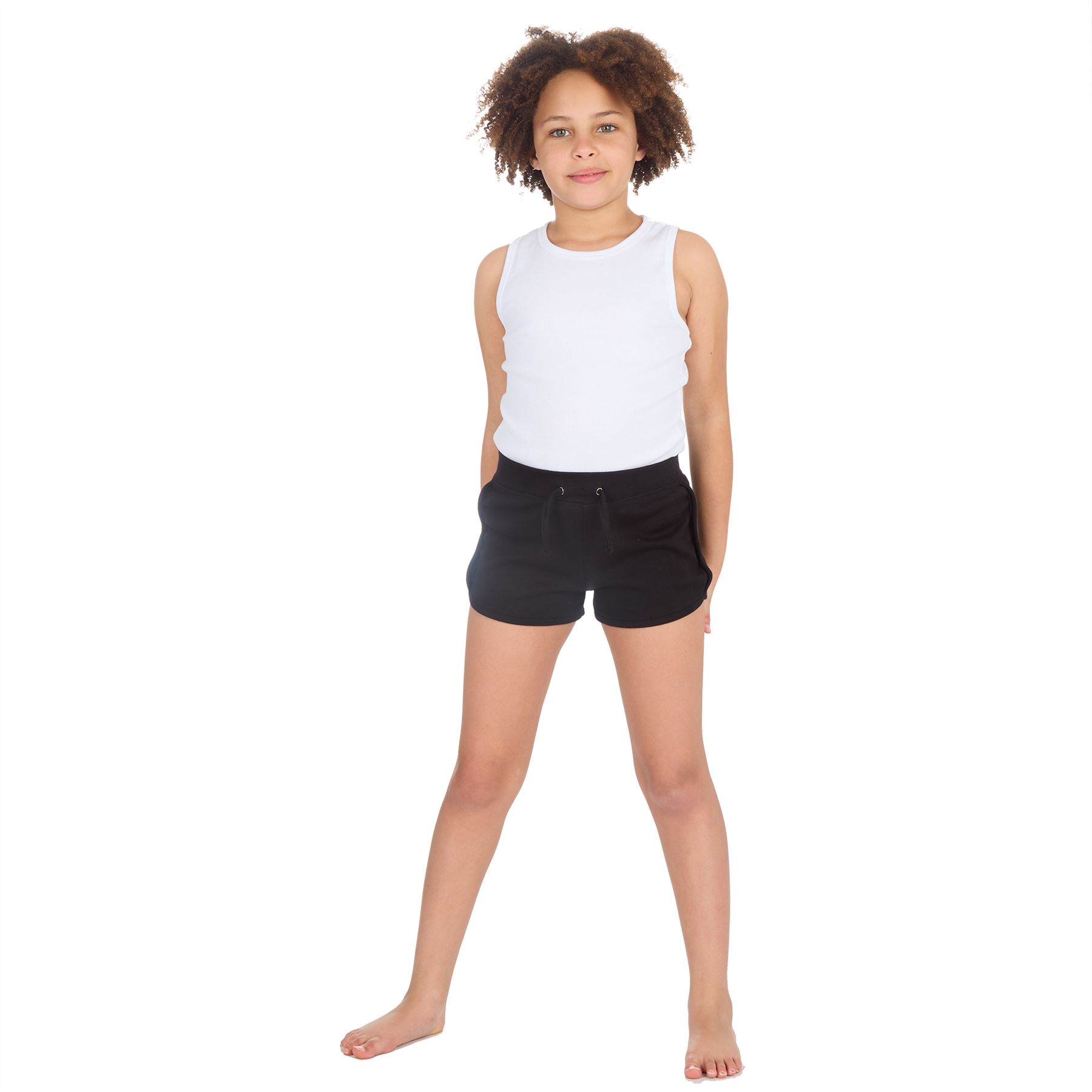 Girls Shorts 100% Jersey Cotton Casual Sports Style Holiday Gymnastic Summer - Picture 14 of 31