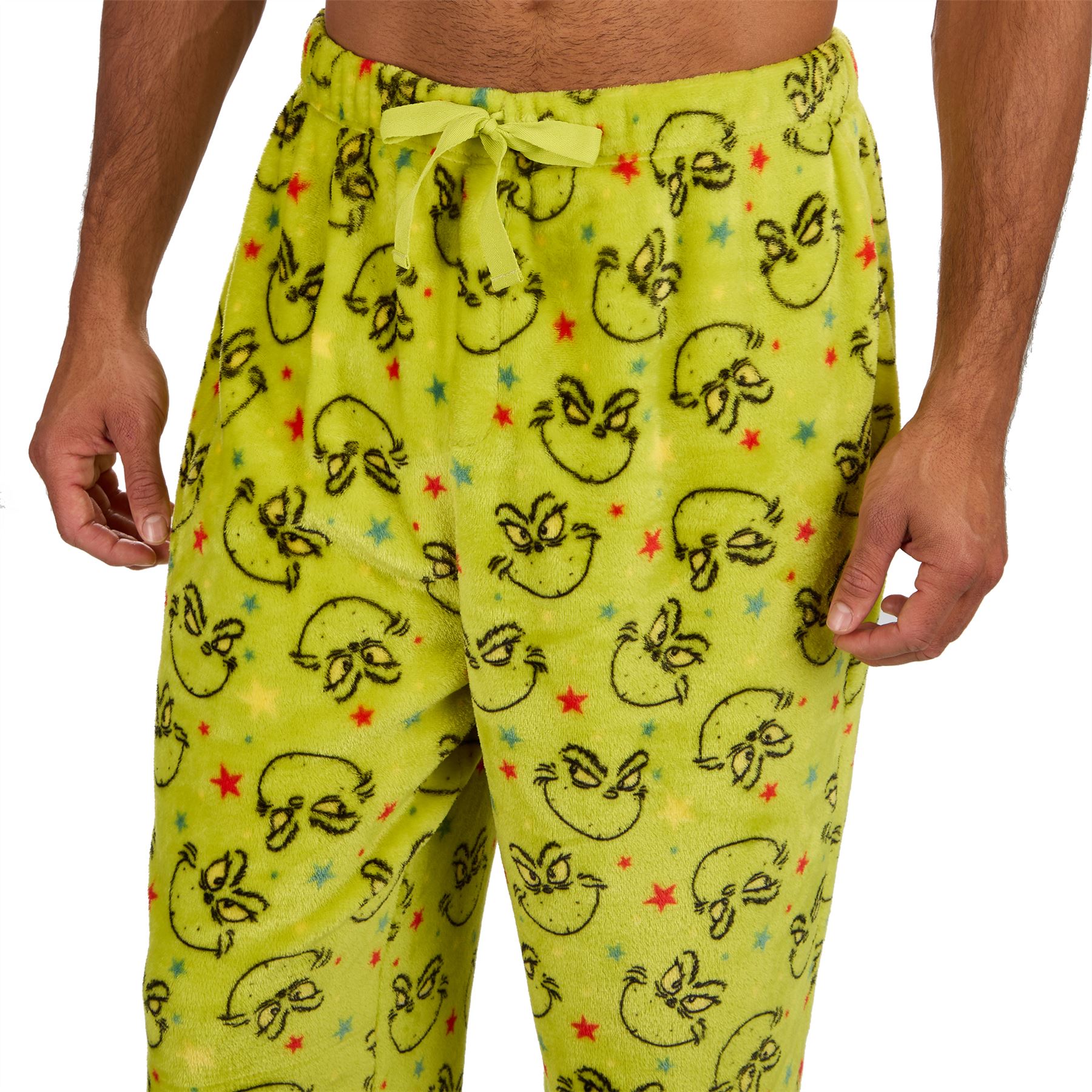 Grinch Fleece Schlafanzug passend Familie Weihnachten Unisex Erwachsene Kinder Pyjama Set - Bild 22 von 22