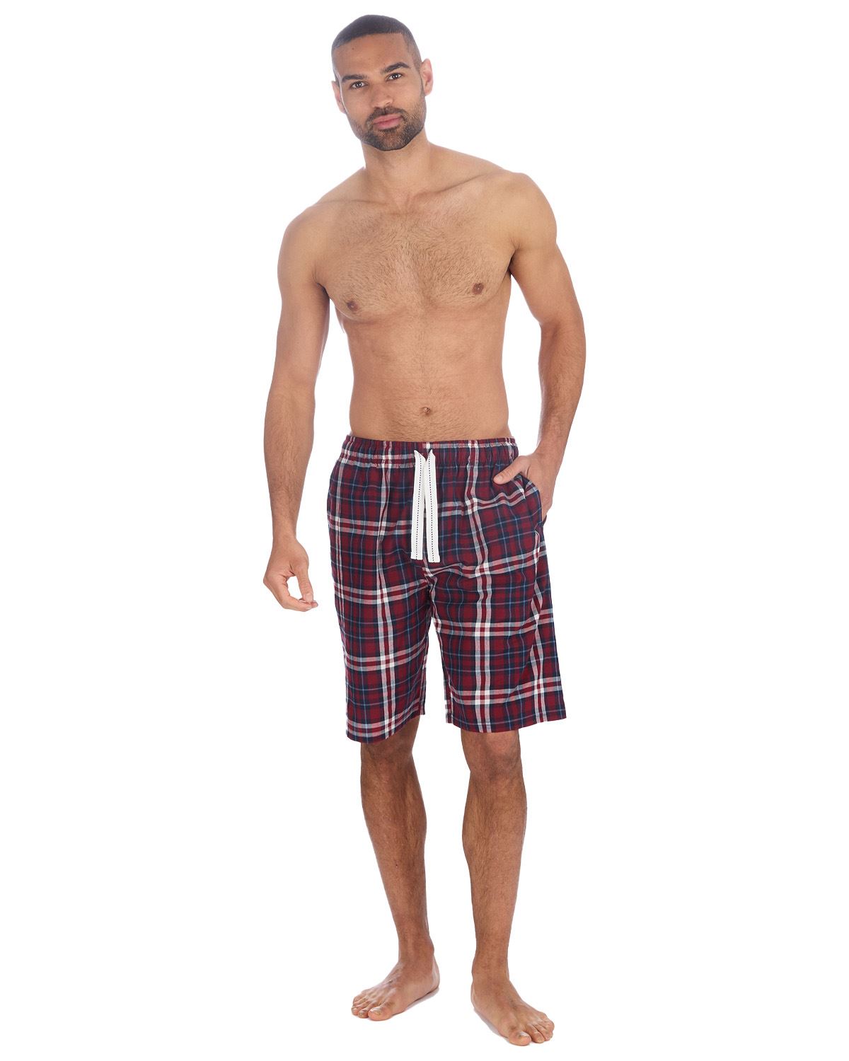 Mens Pyjama Shorts Woven Check Short Pyjamas Bottoms Pants Nightwear - Picture 31 of 35
