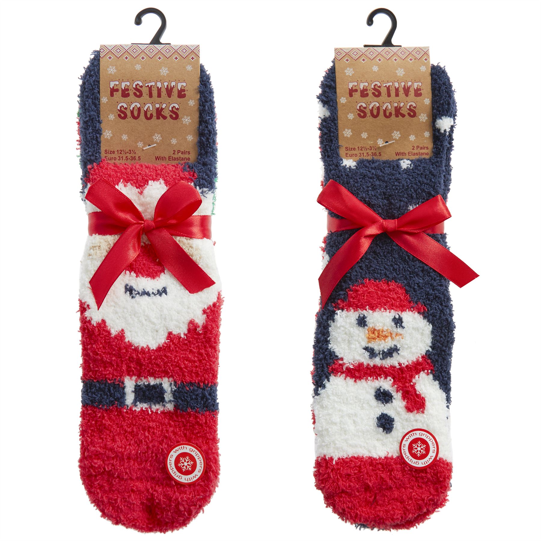 Family Christmas Slipper Socks Kids Adults Festive Fluffy Cosy Bed Sock