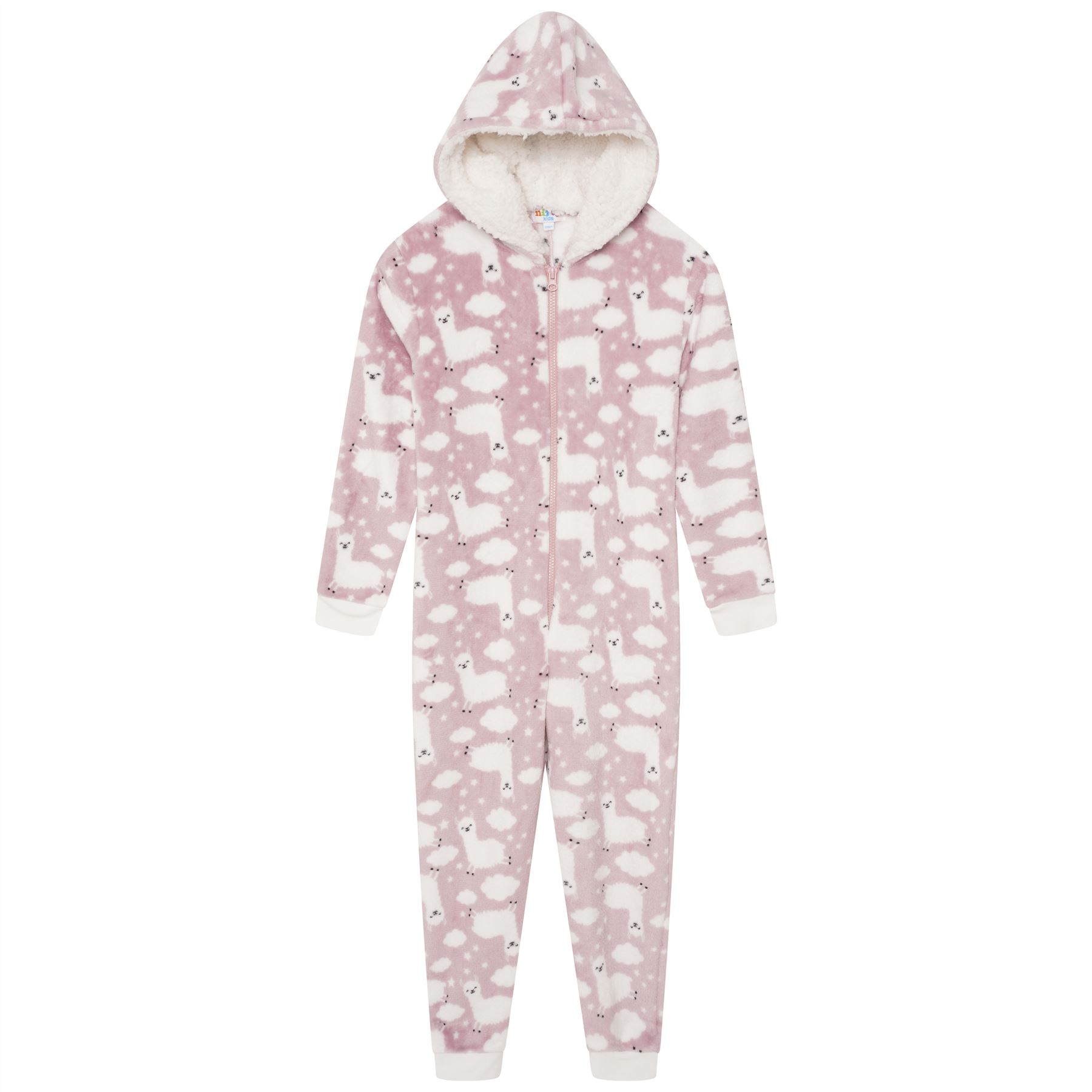 Kids Novelty Animal 1Onezie Soft Coral Fleece 3D All in One Sleepsuit with Hood - Picture 51 of 88