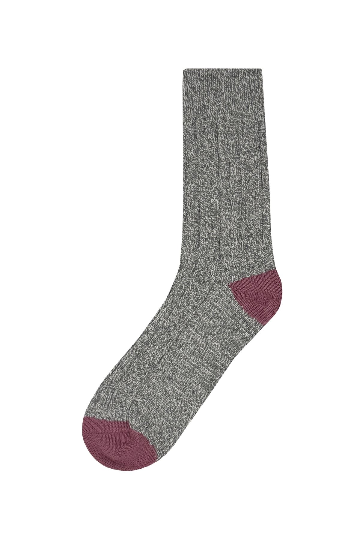 Bramble Ladies Hiking Boot Socks With Bamboo Footbed - 3 Pairs, UK Size 4-7, Grey/Black
