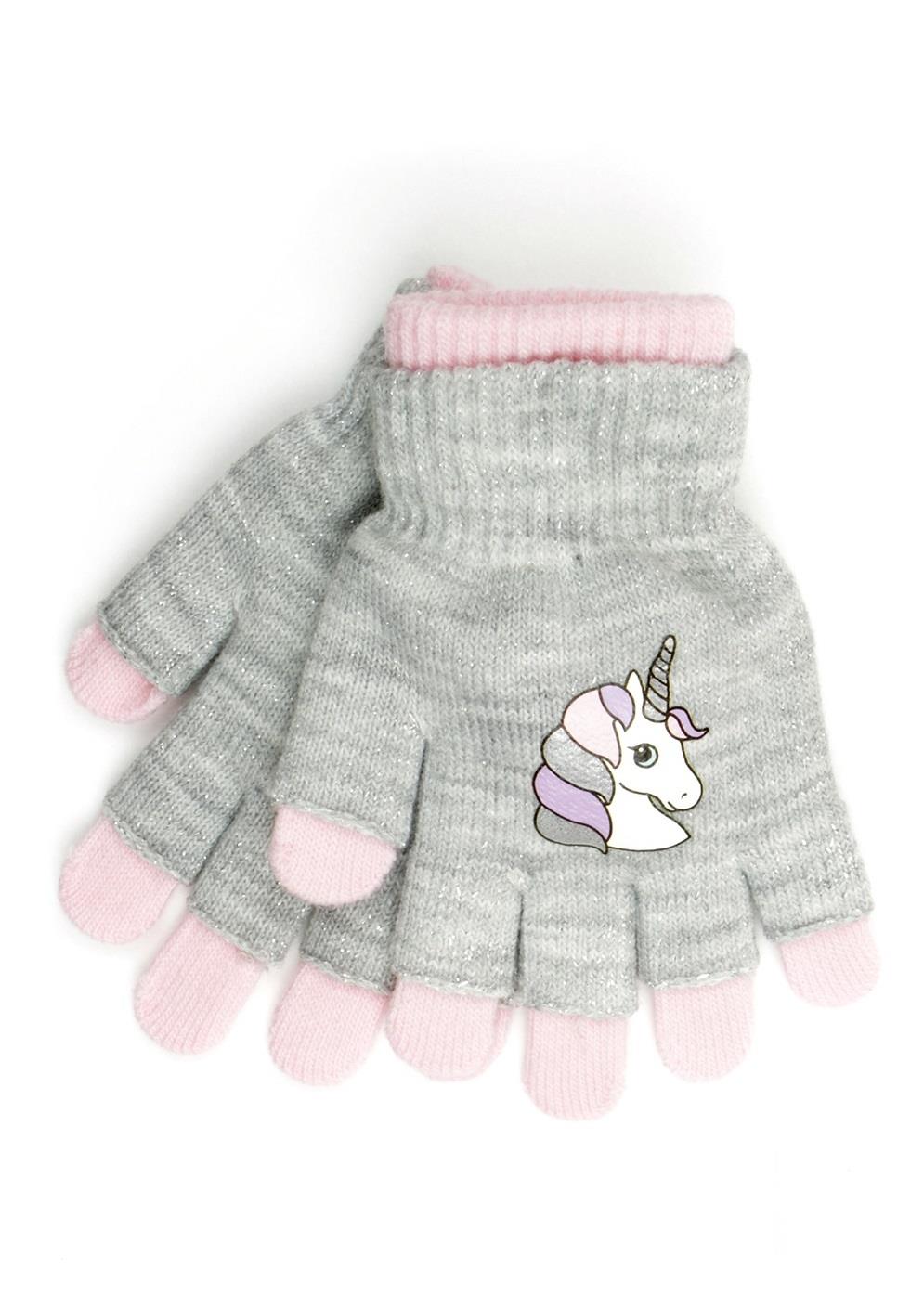 Girls Undercover 2 in 1 Thermal Magic Unicorn/Bird Fingerless/Covered Gloves - Picture 5 of 6