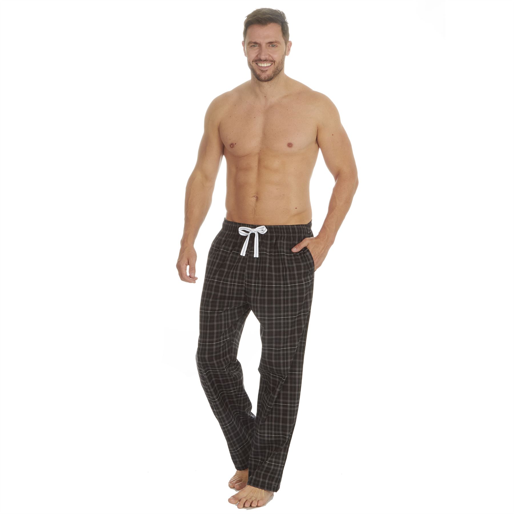 Woven Lounge Pants Mens Lightweight Woven Pyjama Bottoms PJs Nightwear - Picture 3 of 39