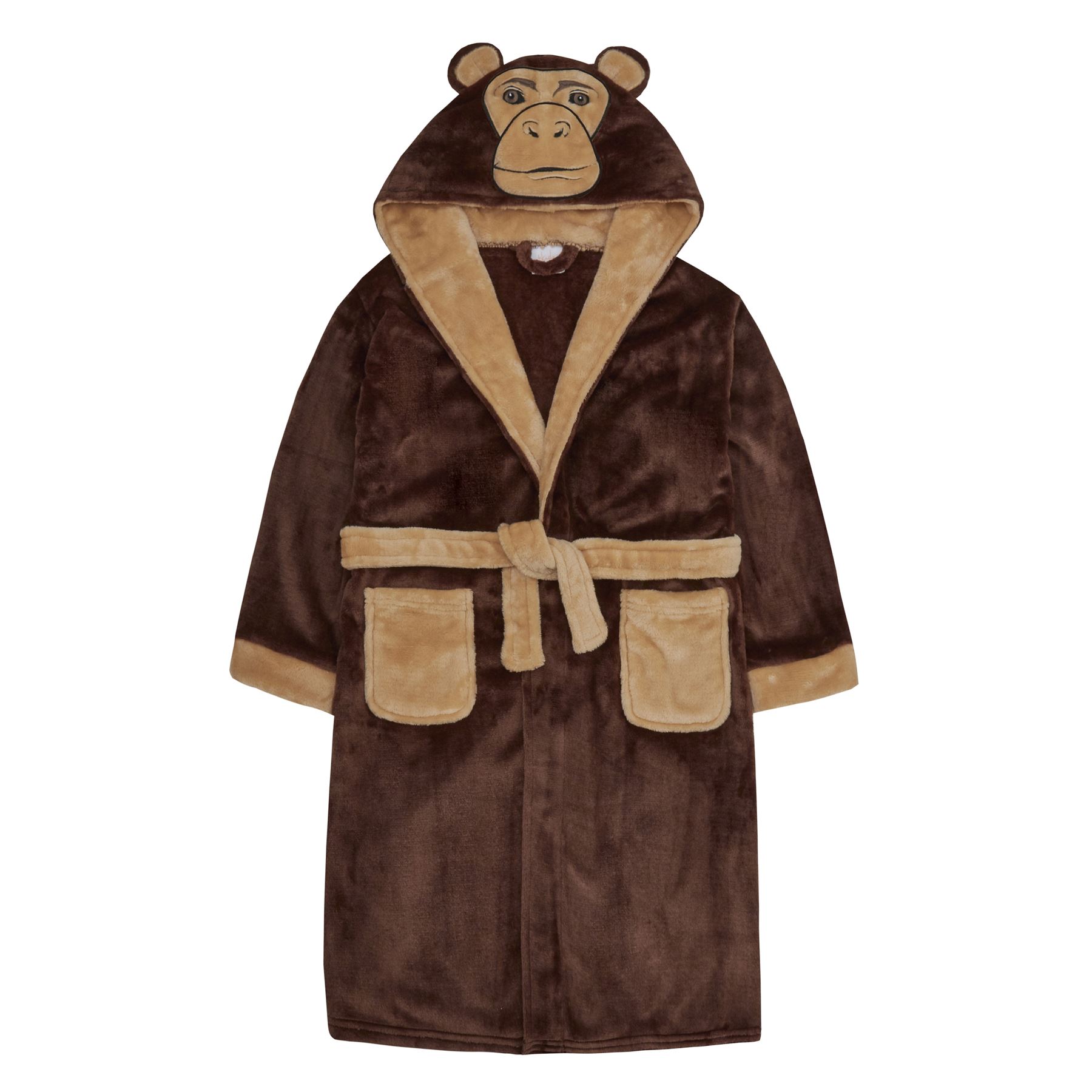 Kids Dressing Gown Boys Kids Fleece Novelty Soft Hooded Character Winter Robe - Picture 30 of 51