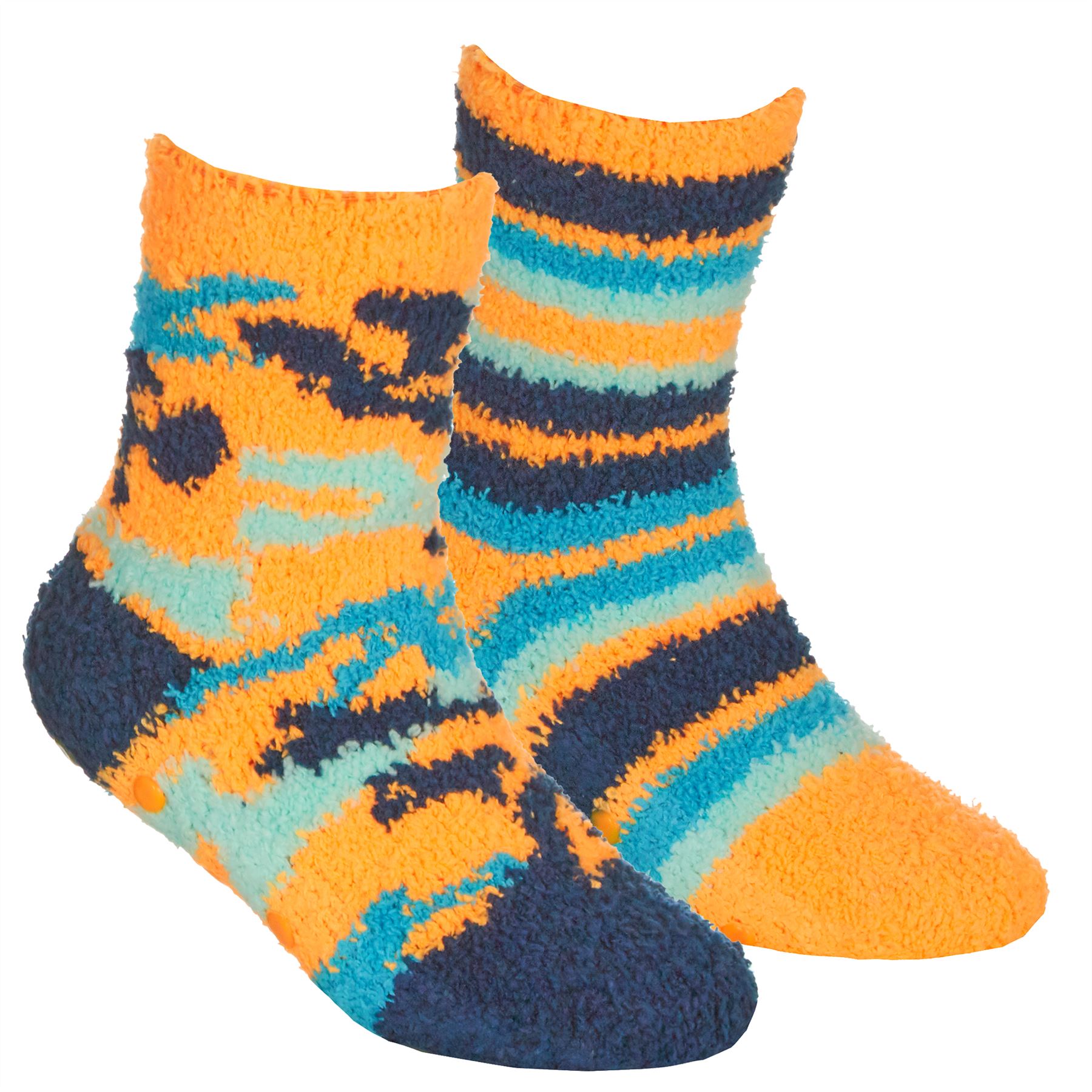 Babies Kids Fluffy Socks Cosy Warm Fuzzy Slipper Bed Sock with Grips (4 Pairs) - Picture 65 of 74