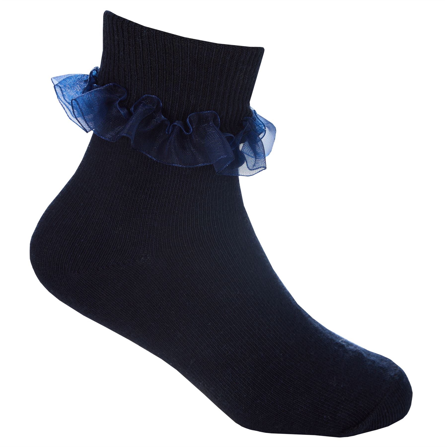 Kids Cotton Lace Socks Girls Fold Over Frilly Trim School Everyday Party Sock - Picture 24 of 37
