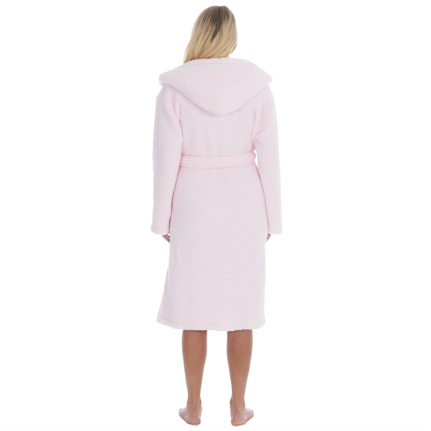 Ladies Forever Dreaming Luxury Soft Sherpa/Sherpa Trim Hooded Dressing Gown Robe eBay