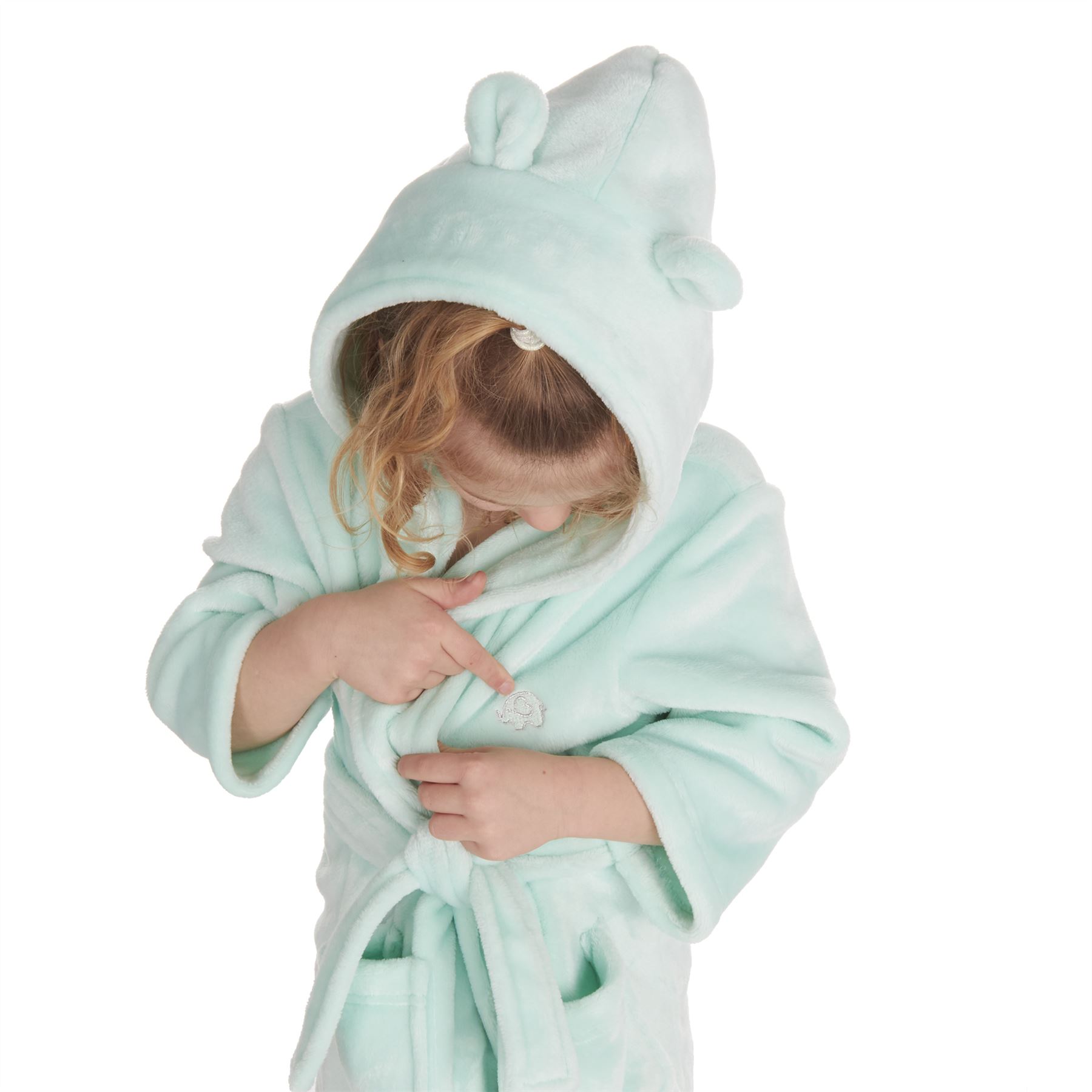 Baby Toddlers Bathrobe Infant Kid Soft Coral Fleece Hooded Dressing Gown - Picture 29 of 103