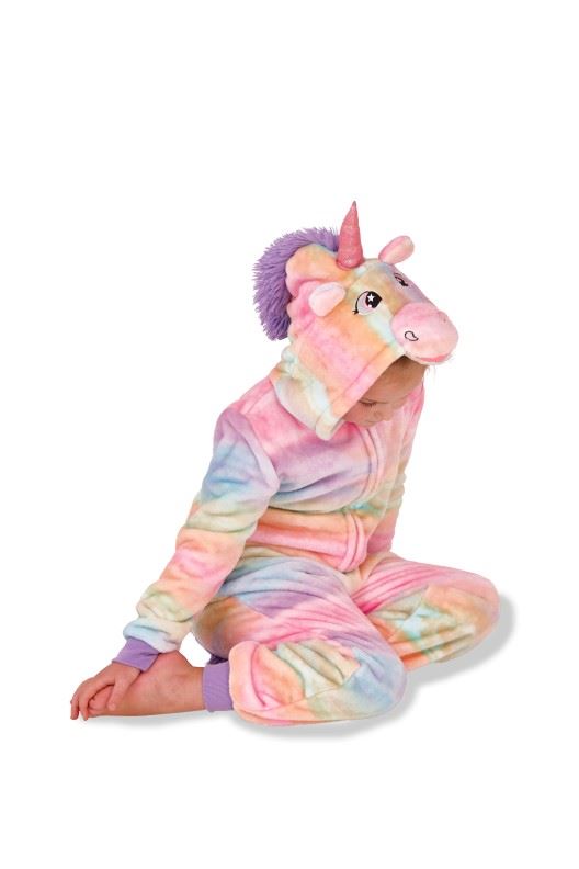 Kids Novelty Animal 1Onezie Soft Coral Fleece 3D All in One Sleepsuit with Hood - Picture 63 of 88
