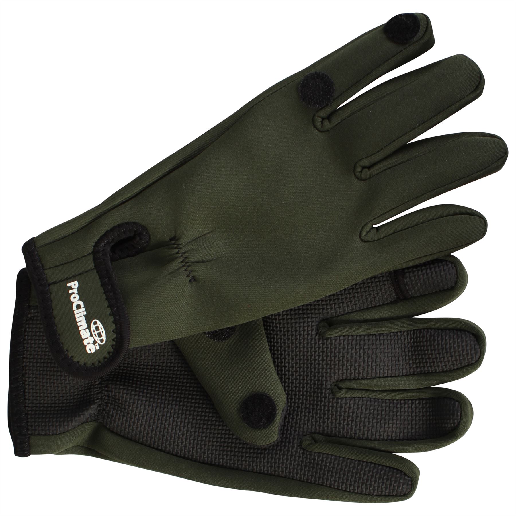 Mens Pro Climate Fishing Neoprene Gloves & Rubber Grips Fold Back
