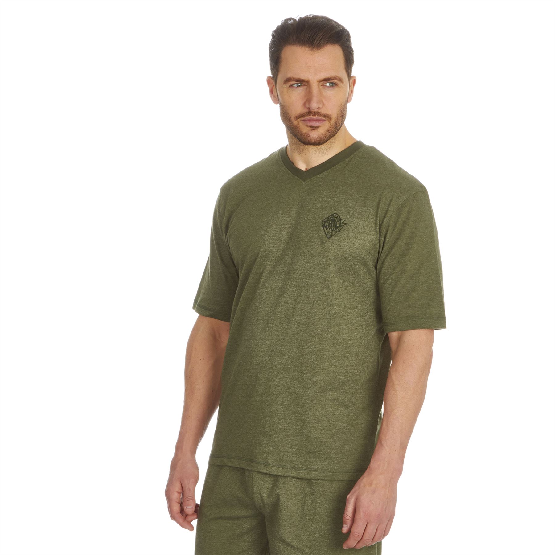 Mens Short Pyjamas Jersey Cotton Short Sleeve Pyjama Set Loose Nightwear PJs - Picture 25 of 46