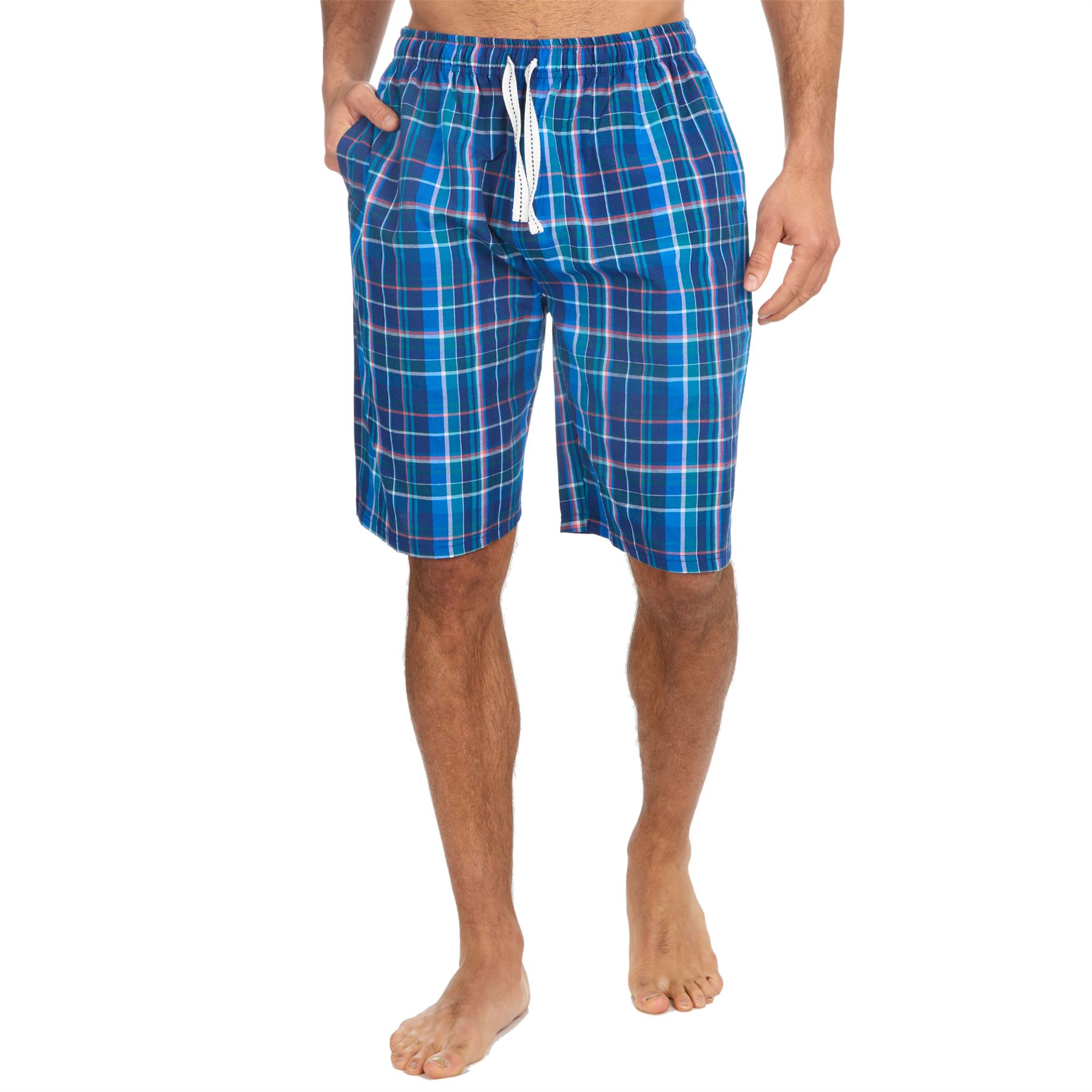 Mens Pyjama Shorts Woven Check Short Pyjamas Bottoms Pants Nightwear - Picture 5 of 35