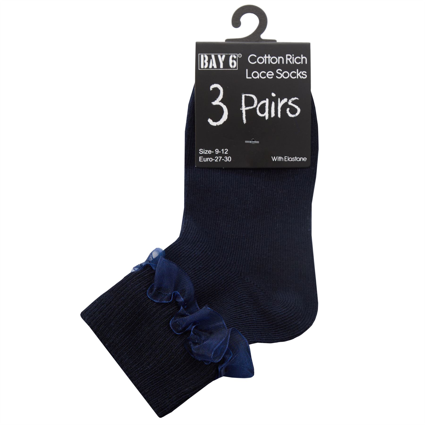 Kids Cotton Lace Socks Girls Fold Over Frilly Trim School Everyday Party Sock - Picture 25 of 37