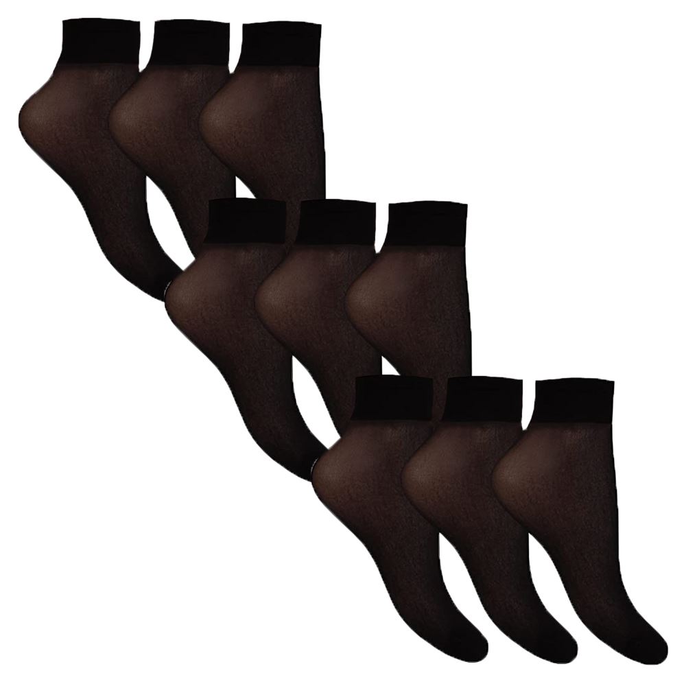 Joanna Gray Comfort Top Anklets 15 Denier Sheer Ankle Pop Sock Hosiery (9 PAIRS) - Picture 7 of 18