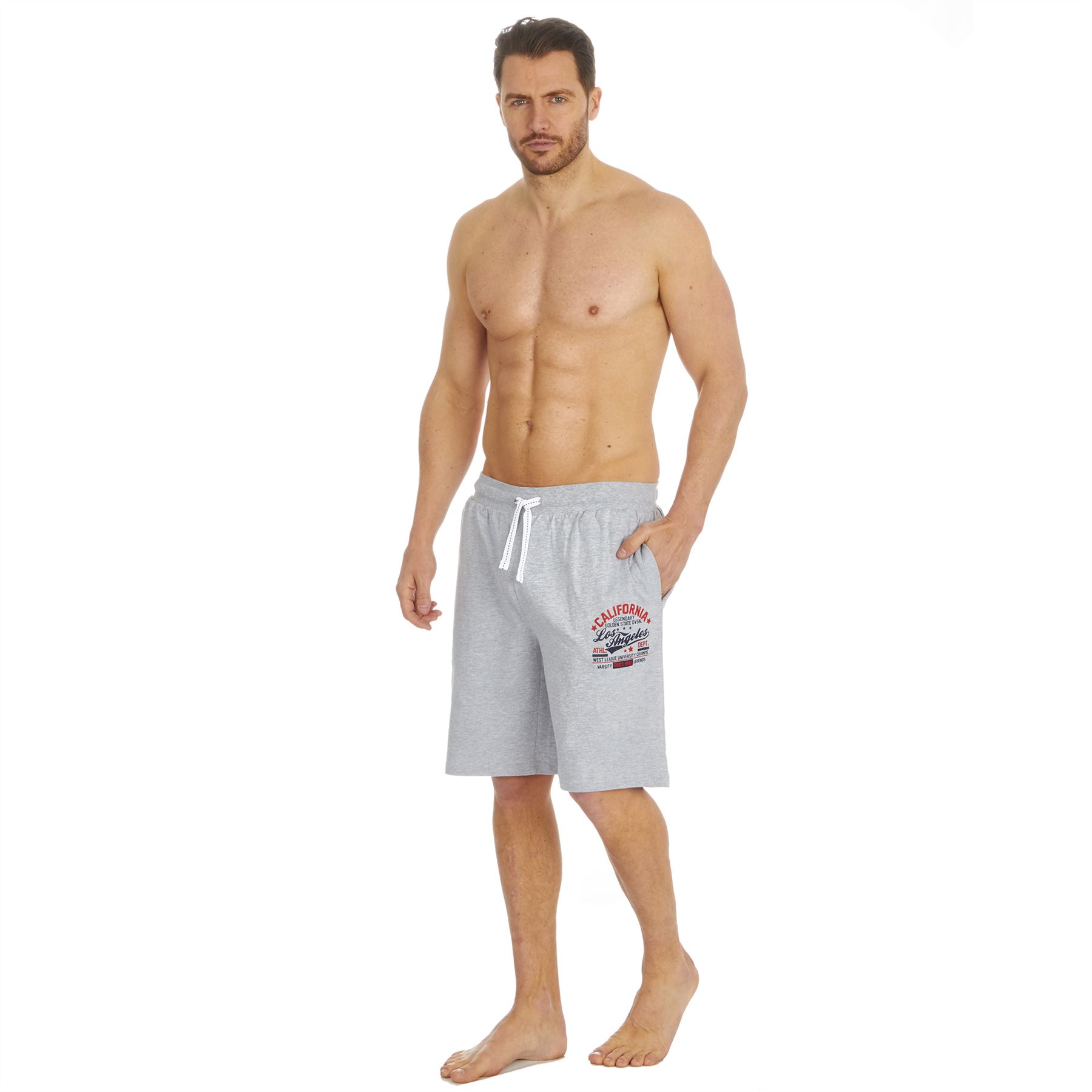Mens Lounge Shorts 100% Jersey Cotton Casual Loose Short Lounging Pants Bottoms - Picture 3 of 12