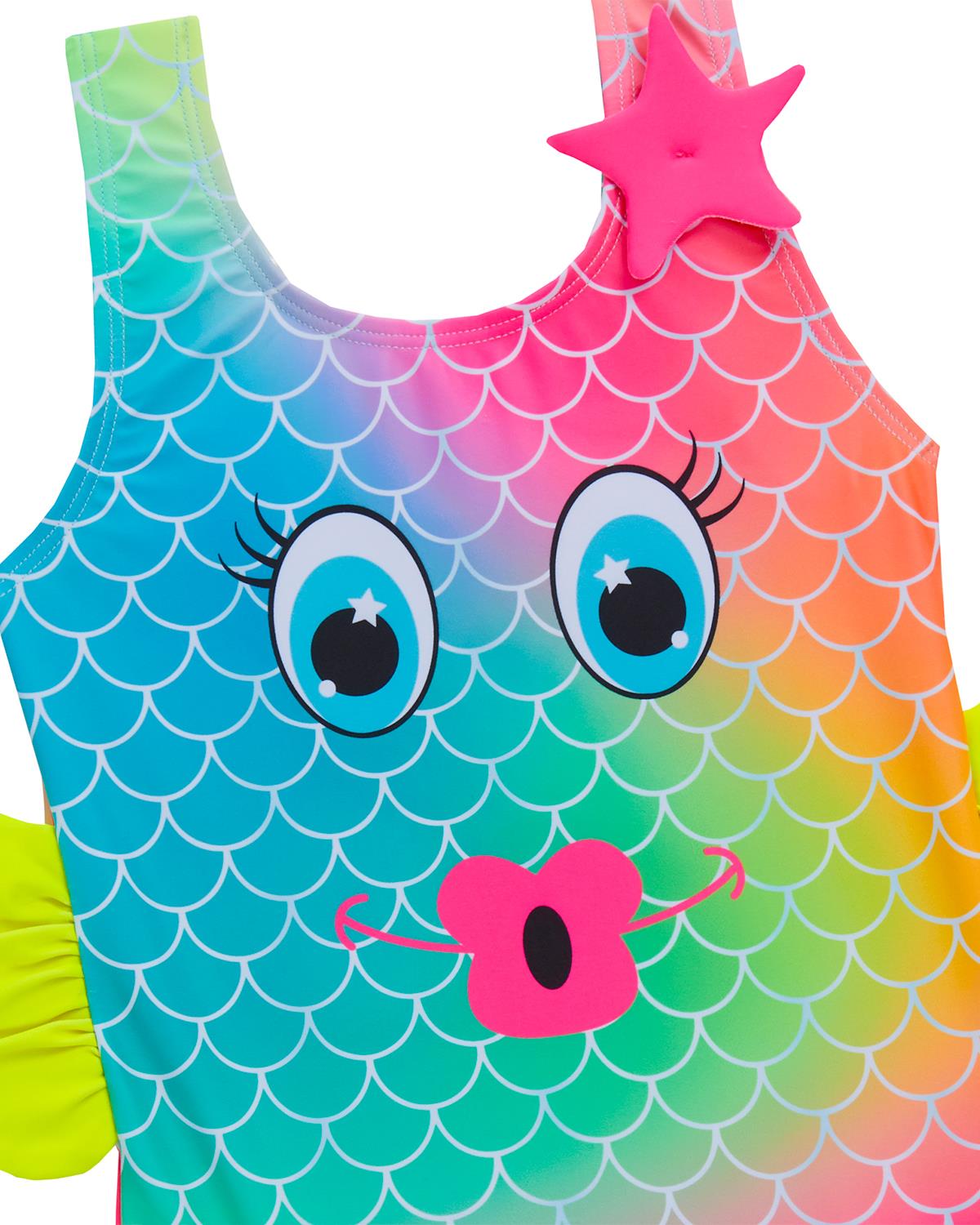 Girls Bathing Suit Kids Novelty Animal One Piece Frilly Swimsuit Swimwear - Picture 7 of 10