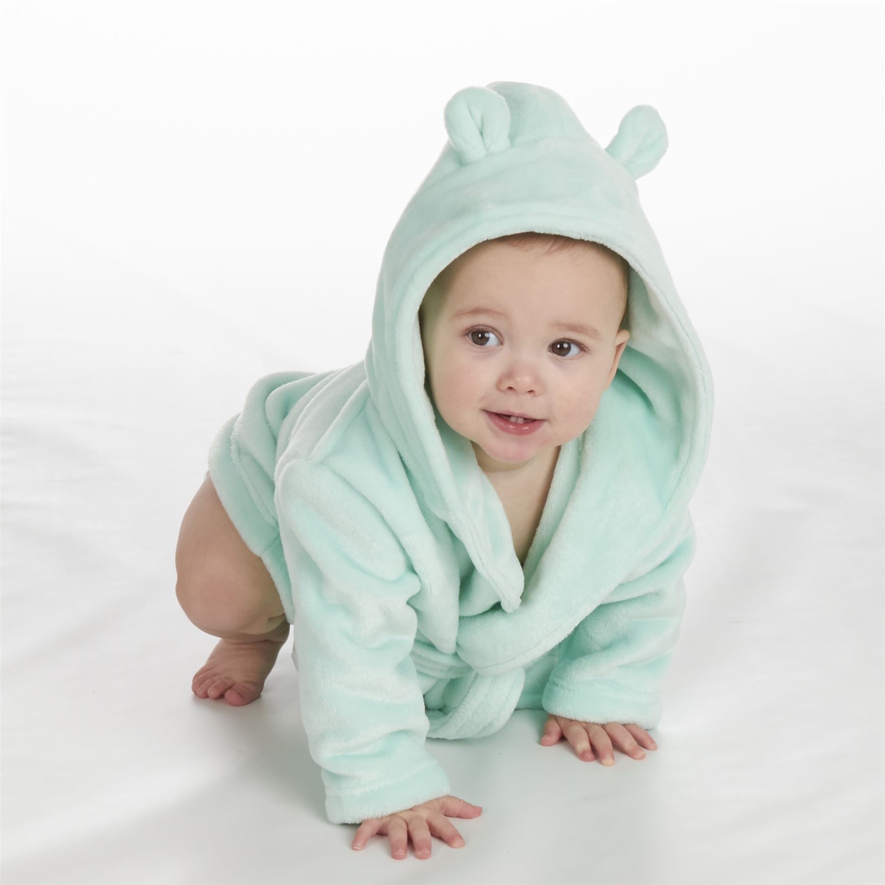 Baby Toddlers Bathrobe Infant Kid Soft Coral Fleece Hooded Dressing Gown - Picture 27 of 103