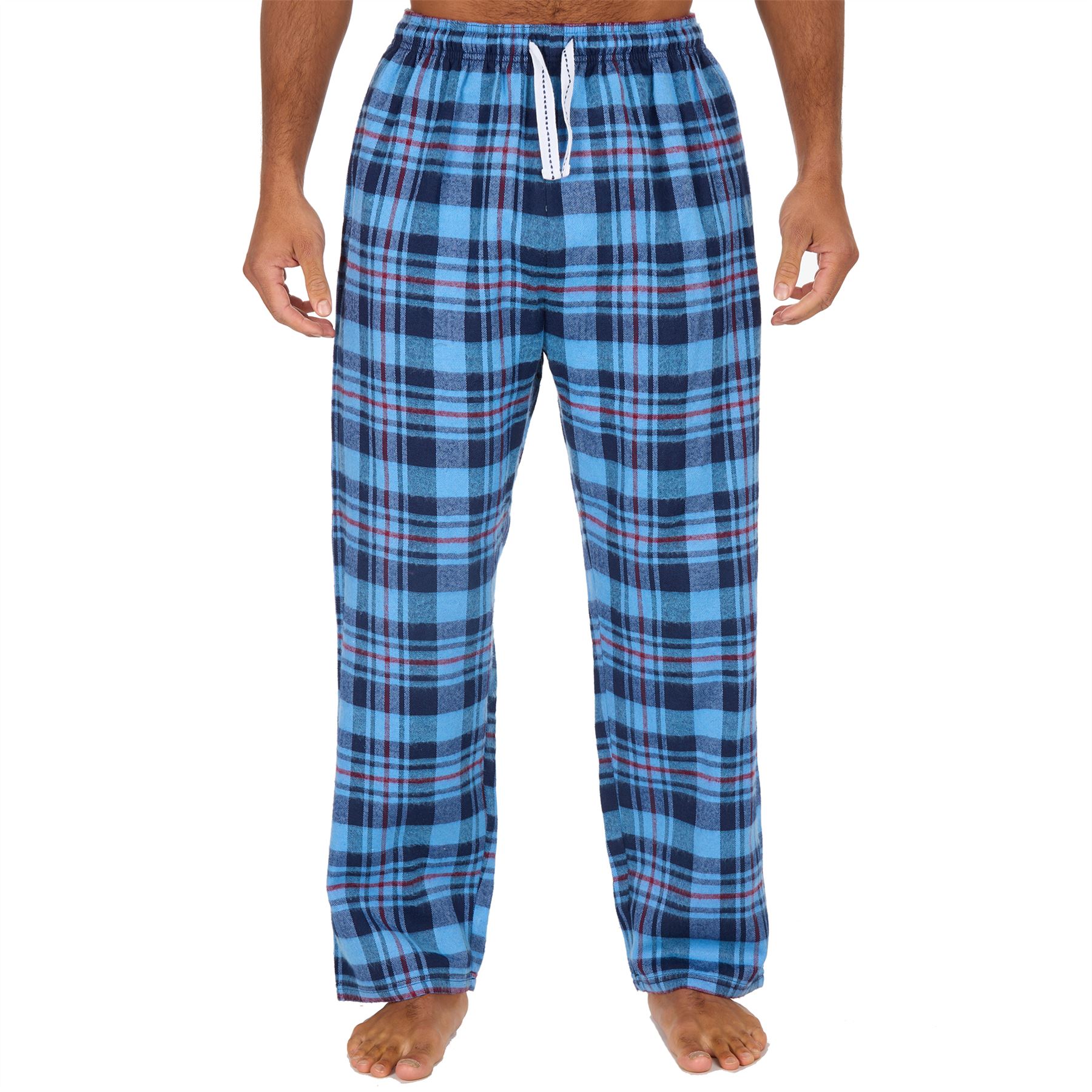 Mens Brushed Cotton Lounge Pants Soft Flannel Check PJs Pyjama Bottoms - Picture 14 of 23