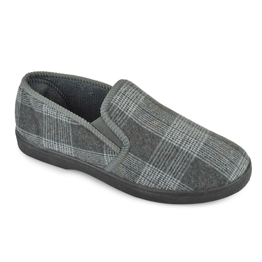 Full Closed Back Slippers Mens Loafer Style Cleated Sole House Slipper - Picture 5 of 5