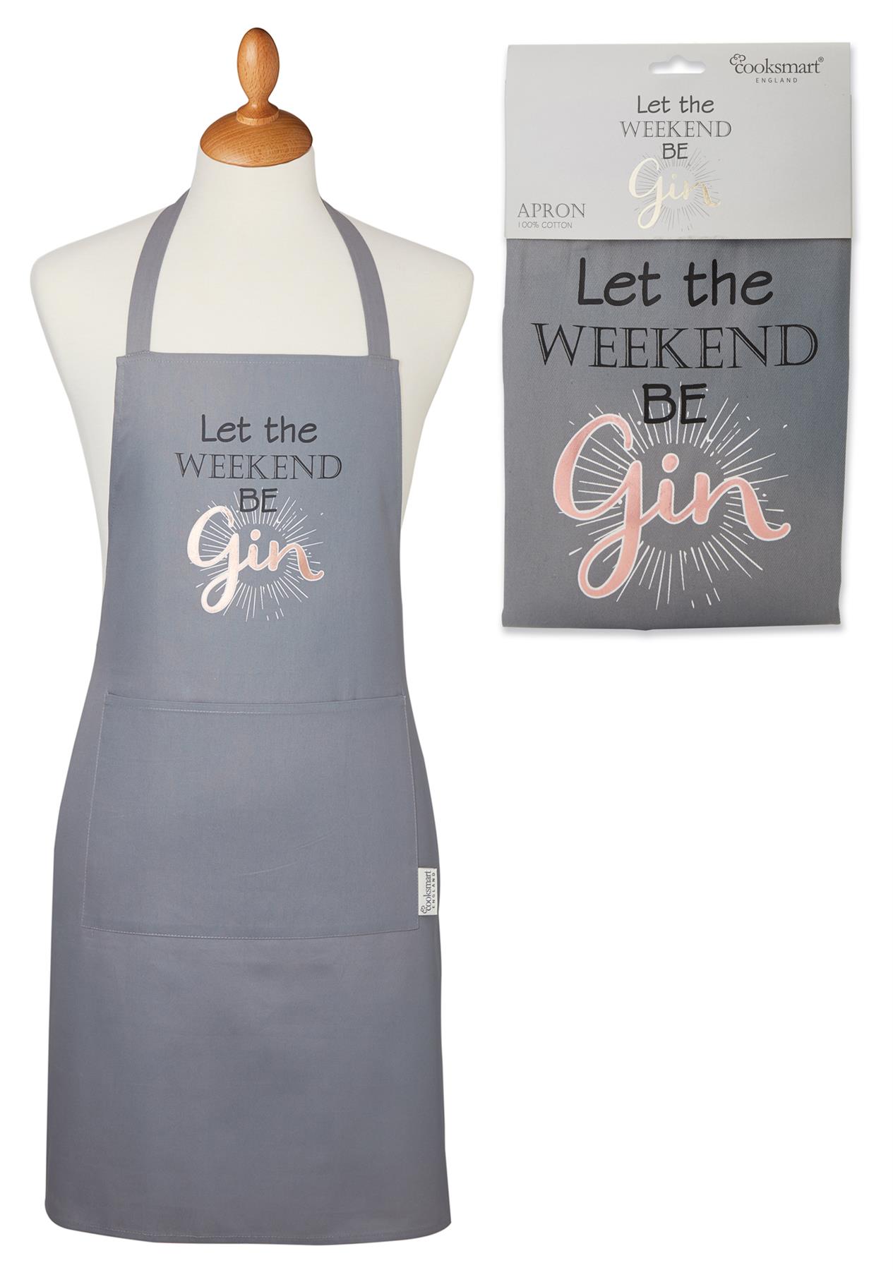 Cooksmart Cotton Twill Chef Cooking Baking Kitchen Pinny Apron with Pocket