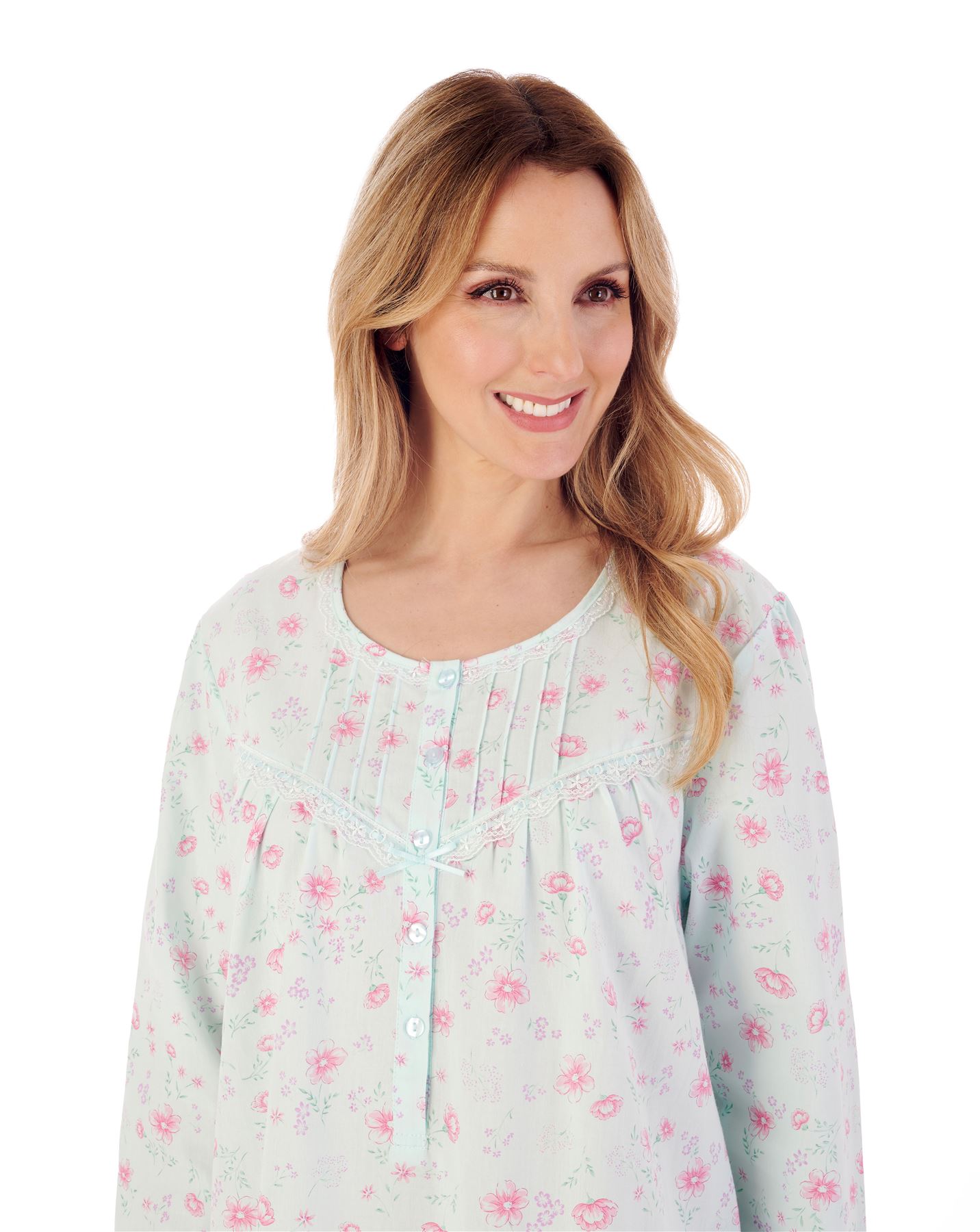 Vestido de noche Slenderella tejido algodón para damas de 45" manga larga ropa de noche - Imagen 6 de 10