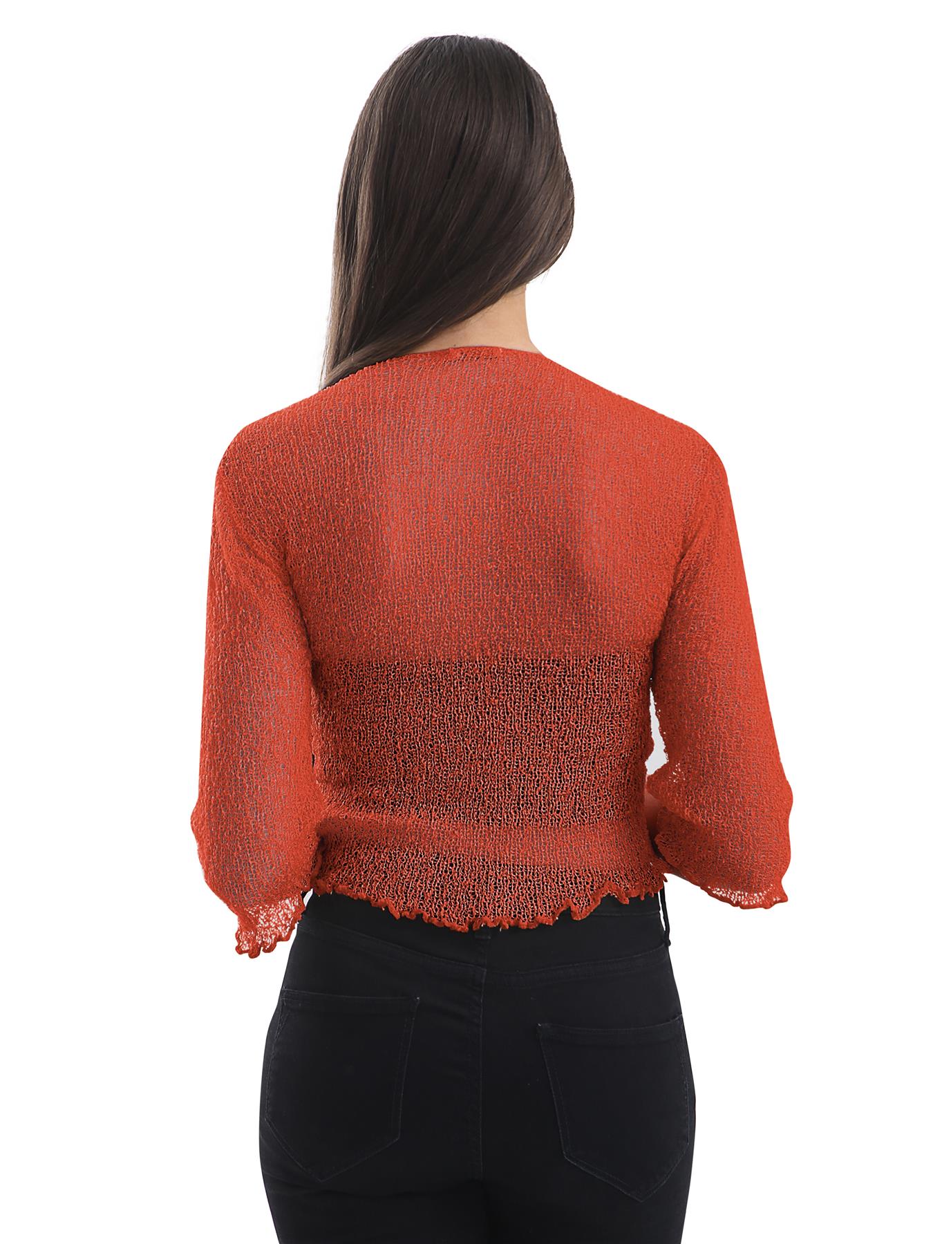 Womens Tie Up Open Front Shrug Ladies Knitted Cropped Bolero beach summer Top - Picture 139 of 169